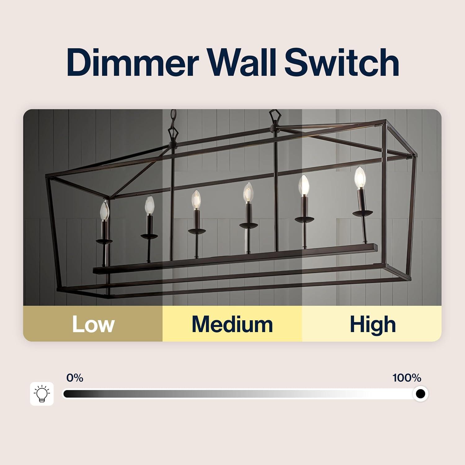 JONATHAN Y Pagoda 49" 6-Light Classic Traditional Metal Linear Cage Lantern LED Pendant, Oil Rubbed Bronze