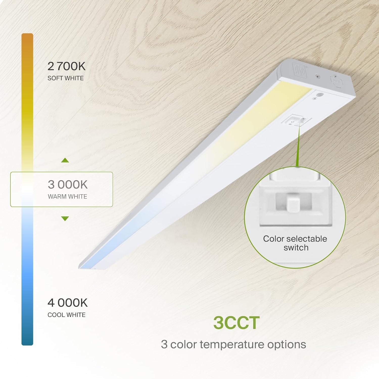 32 Inch White LED Under Cabinet Light with Adjustable Color Temperature