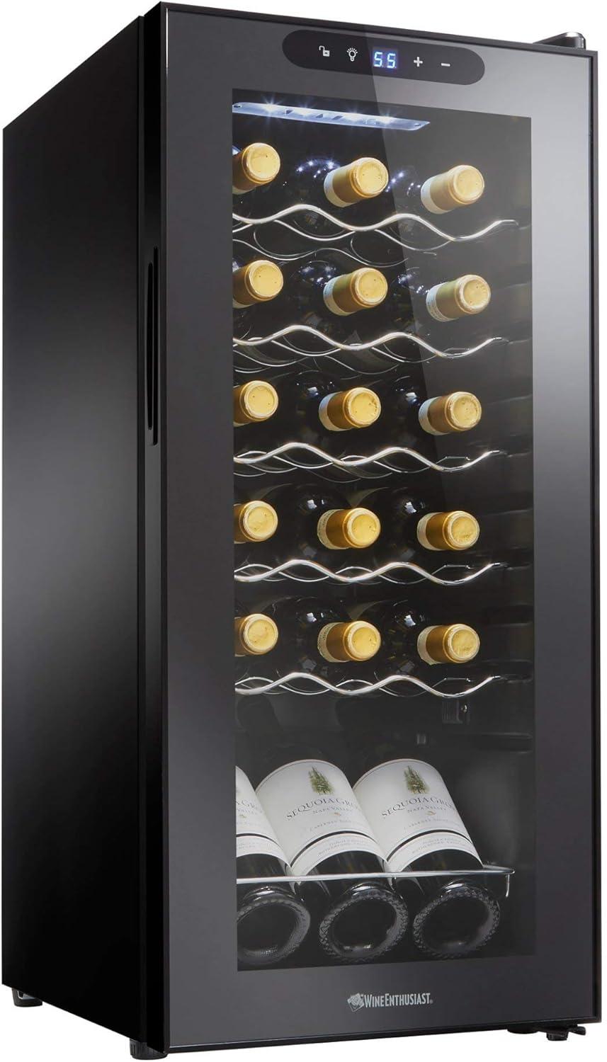 Baytocare 18-Bottle Compressor Wine Cooler Refrigerator Freestanding Compact Mini Wine Fridge, Black