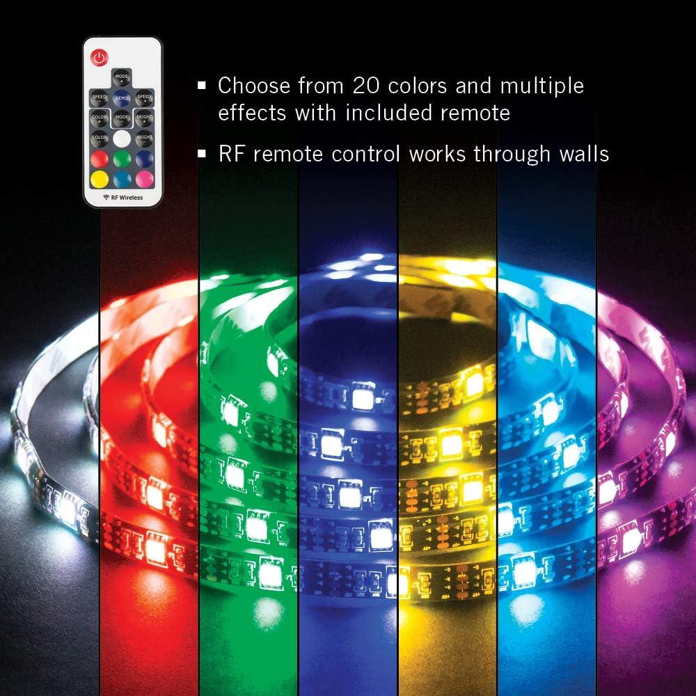 White Battery Powered USB LED Strip Light Kit with Remote