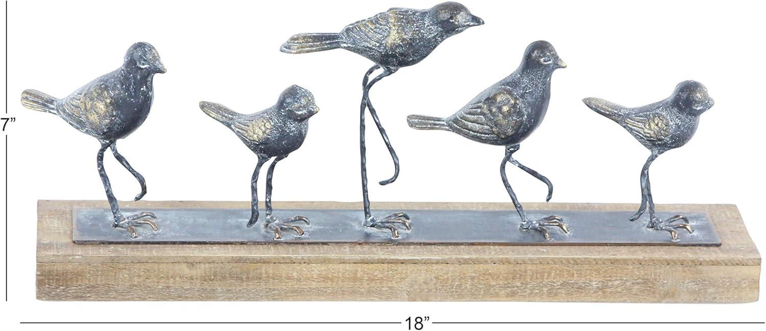 Classic 18" Gray Metal Bird Tabletop Sculpture