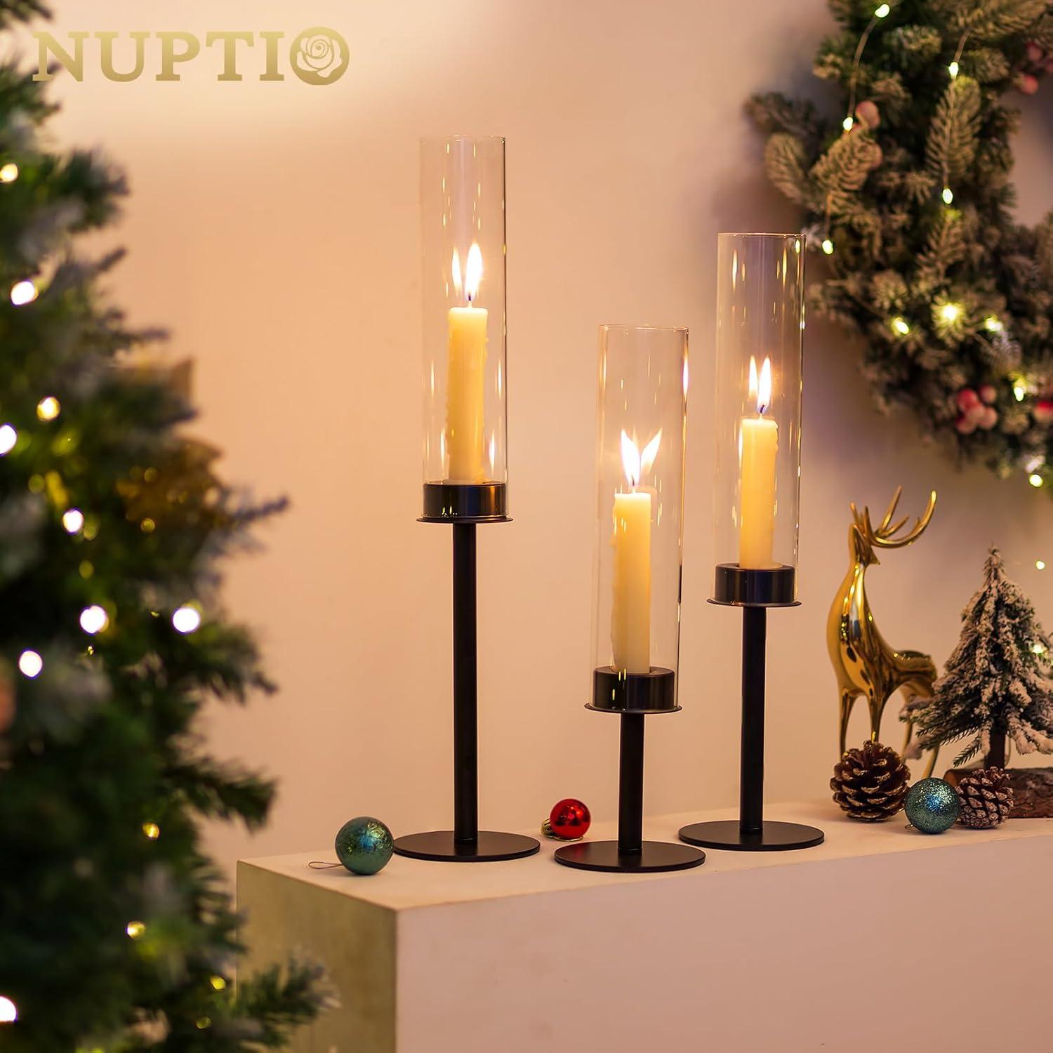 NIERBO Candlestick Holders Hurricane Candle Holder, 3pcs Candle Stick Candle Holder Candelabra | Wayfair