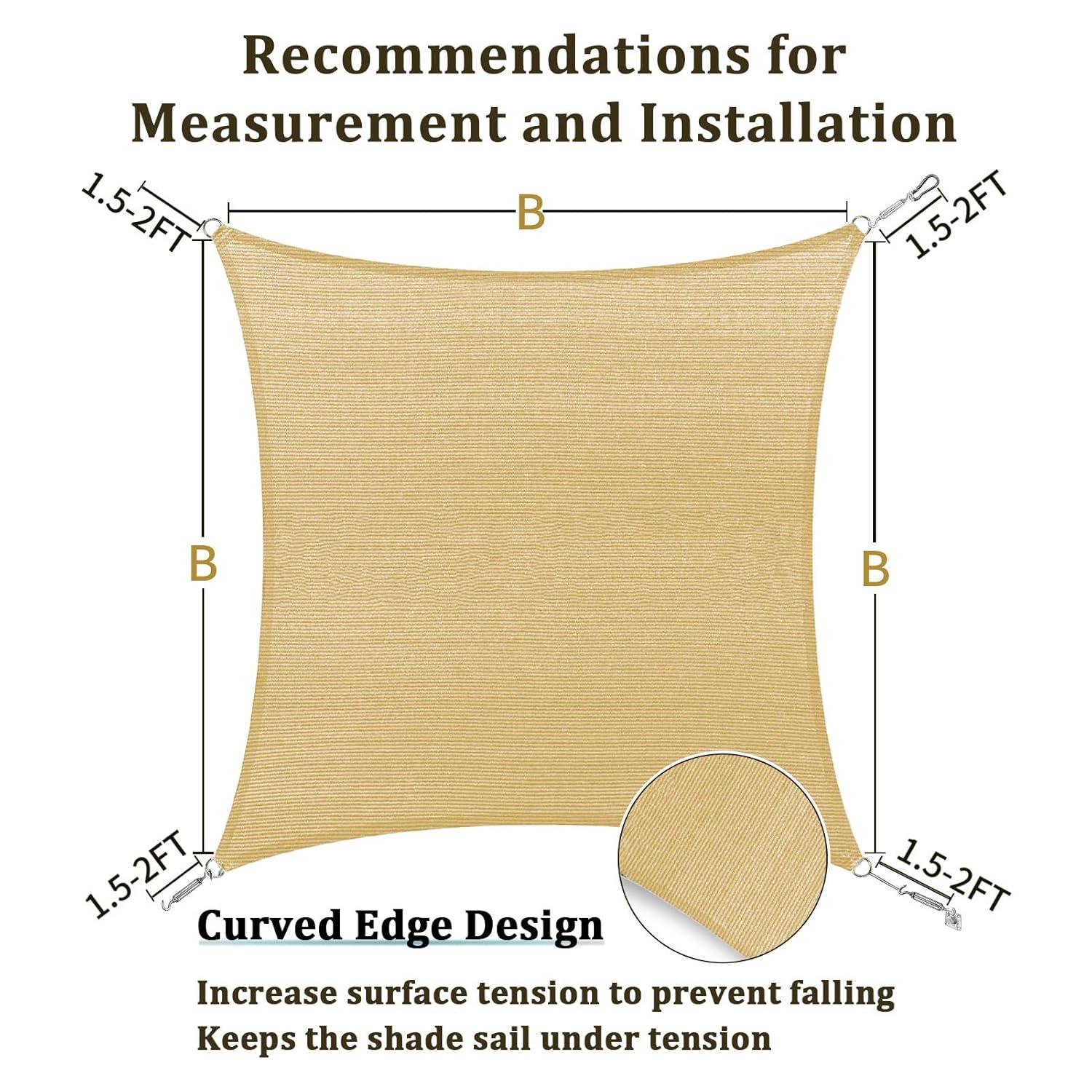 Backyard Expressions 12' Square Shade Sail