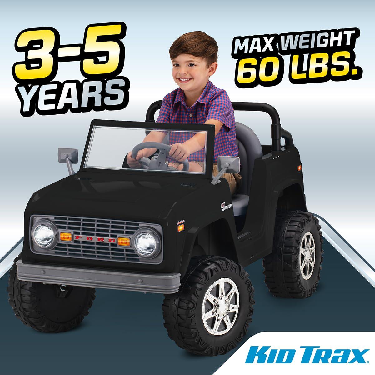 Kid Trax Classic Ford Bronco Ride-On Toy, 6-Volt, Black