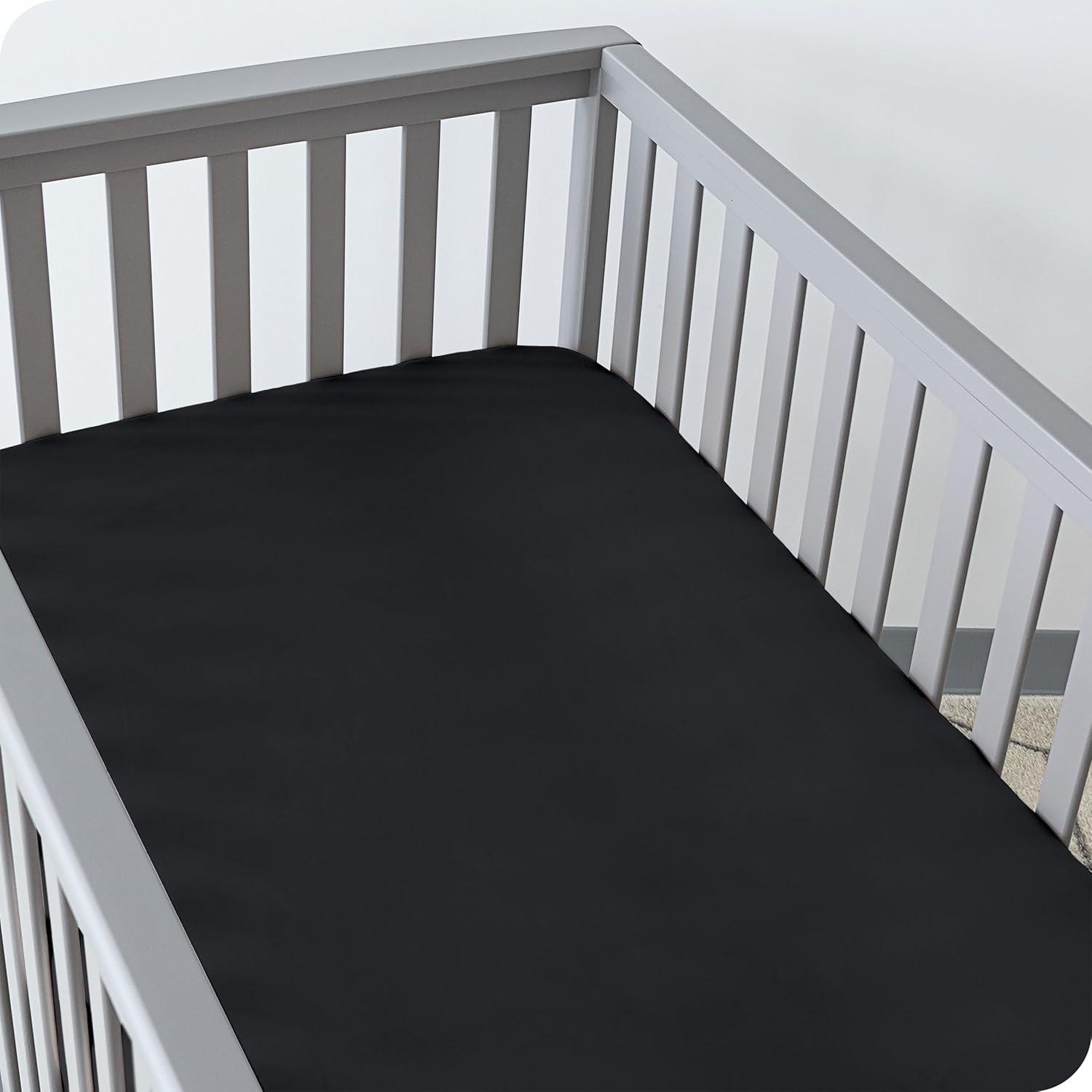 Fitted Crib Microfiber Sheet Morning Sun/White 2pk by Bare Home