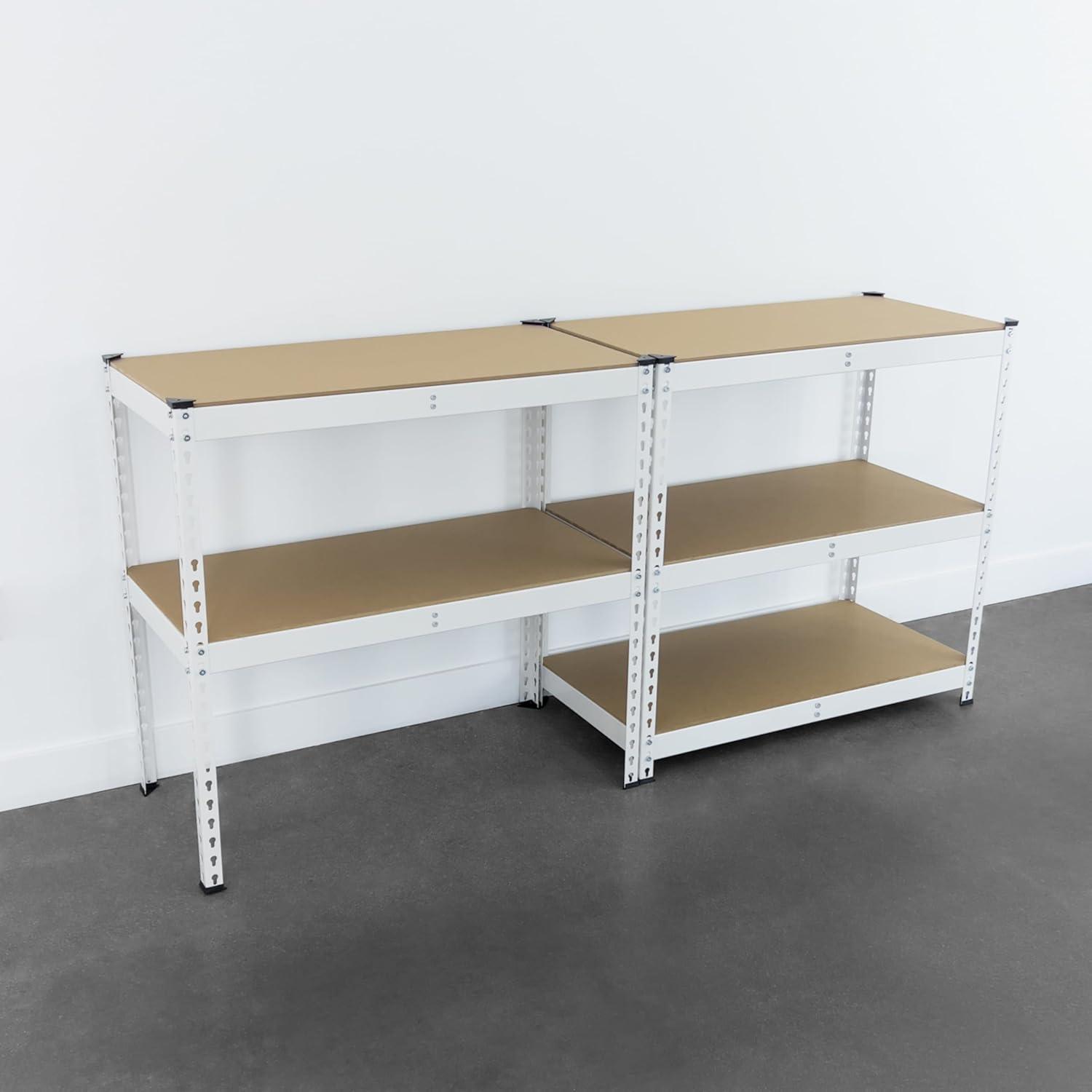 White Heavy Duty Steel 5-Tier Modular Storage Shelving Unit