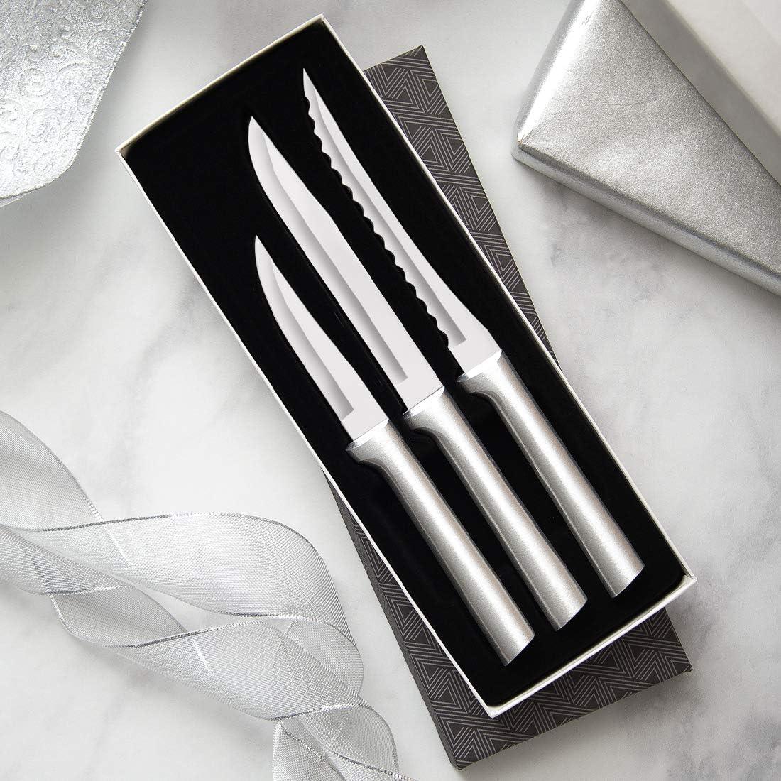 Rada Kitchen Knives Boxed Set, 3 Piece Cook’s Choice Gift Set, Heavy Duty Paring Knife, Utility/Steak Knife, and Tomato Slicer