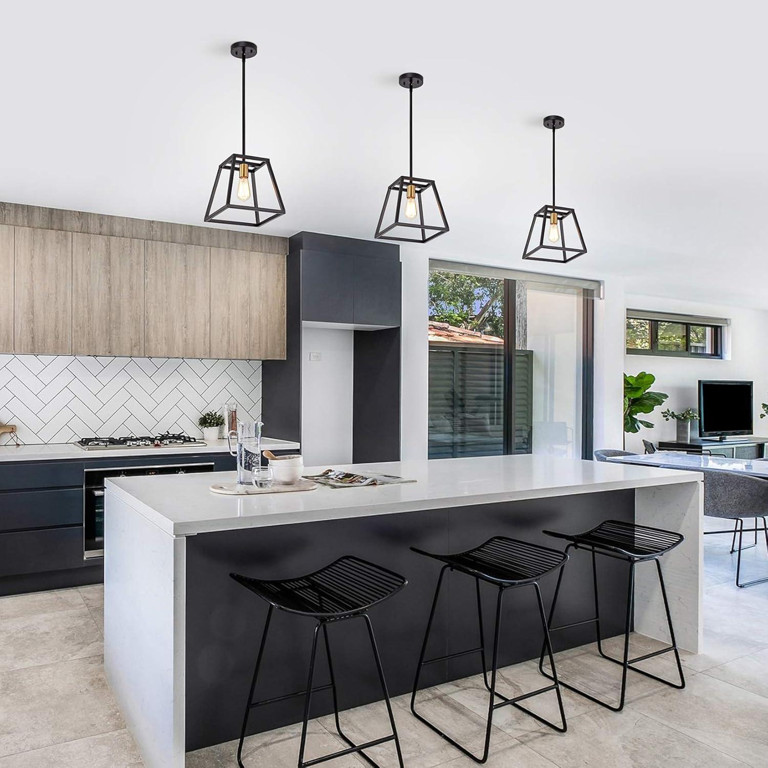 Progress Lighting Briarwood 5-Light Linear Chandelier, Antique Bronze, Faux-Painted Wood Enclosure