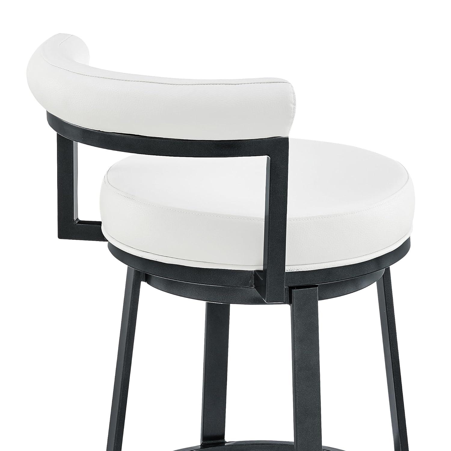 Armen Living Indoor Natya Swivel Counter or Bar Stool in Mocha Finish with Brown Faux Leather