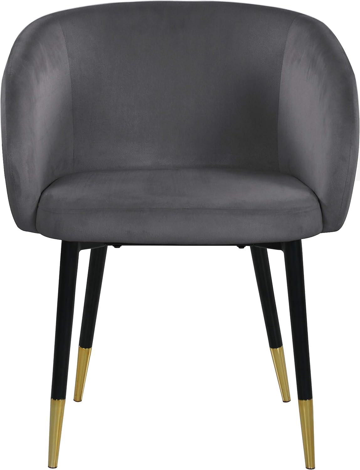 Meridian Furniture Louise Velvet Dining Chair in Gray