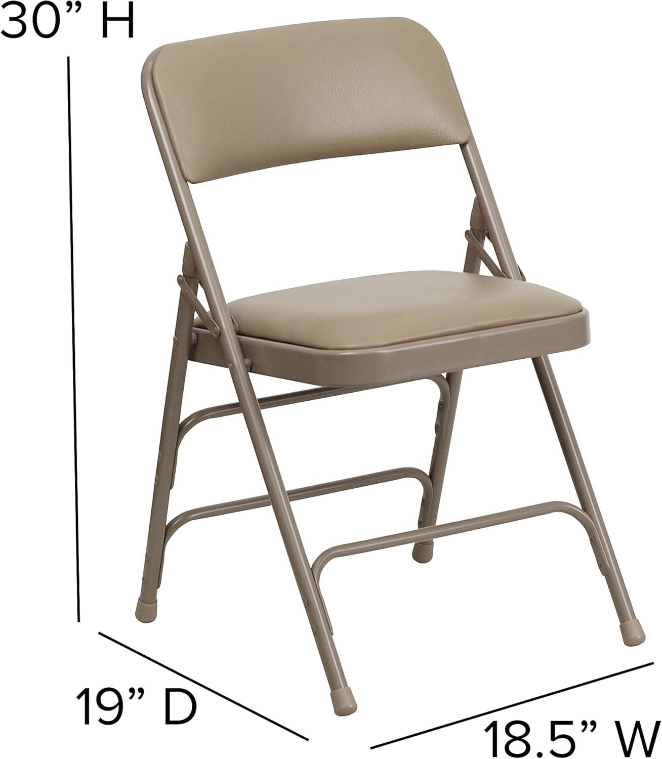 Flash Furniture 4 Pack HERCULES Series Curved Triple Braced & Double Hinged Upholstered Metal Folding Chair