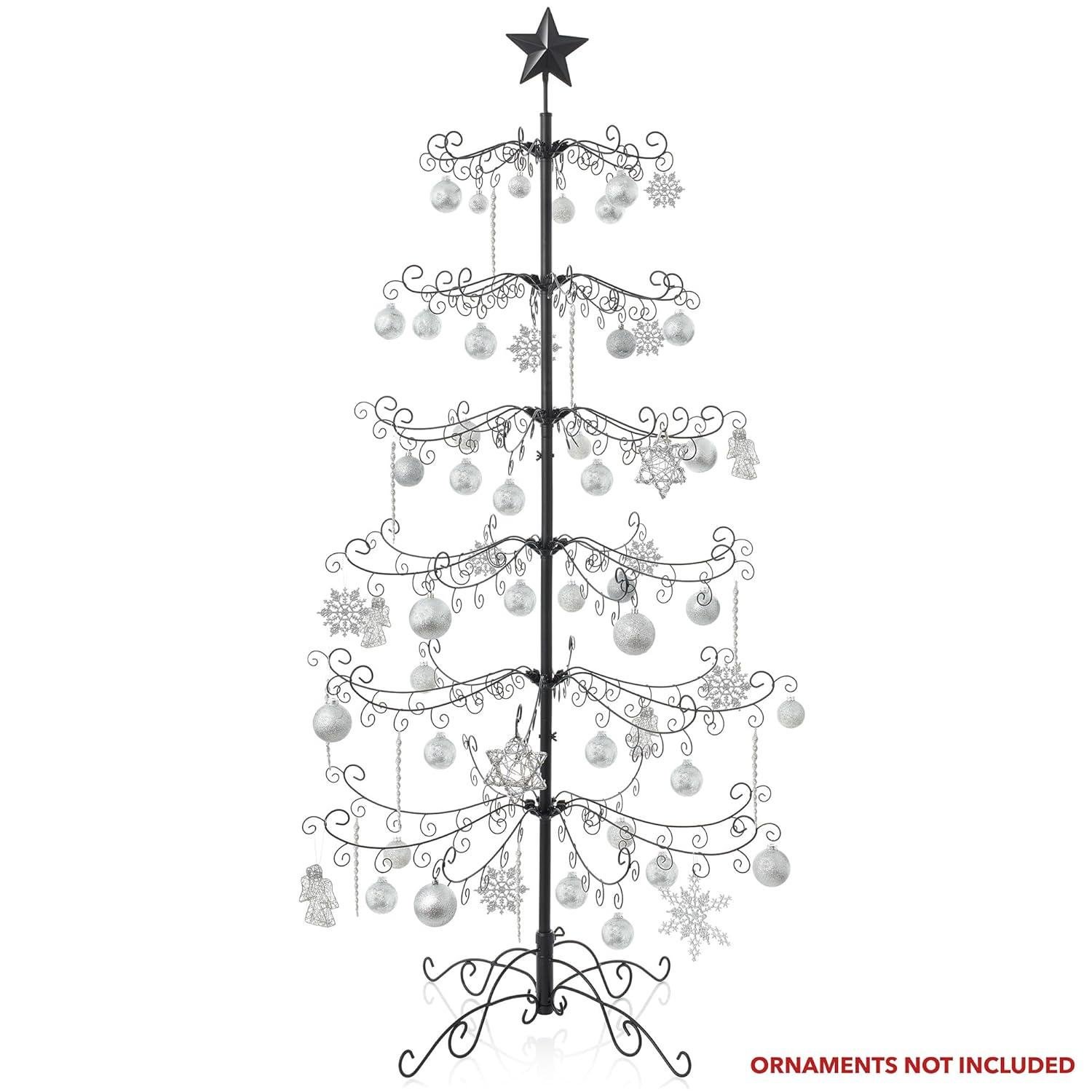 Casafield Ornament Display Stand - Metal Christmas Tree Ornament Holder, 6' Black