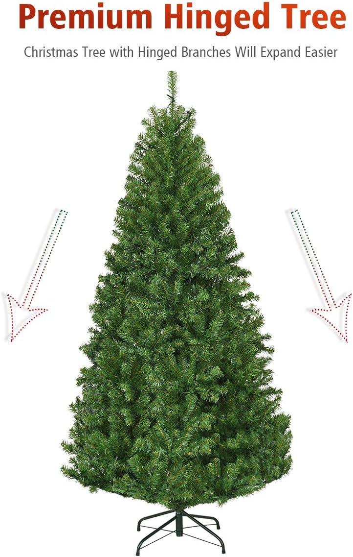 6 FT Pre-Lit Multicolor LED Artificial Christmas Tree with Metal Stand