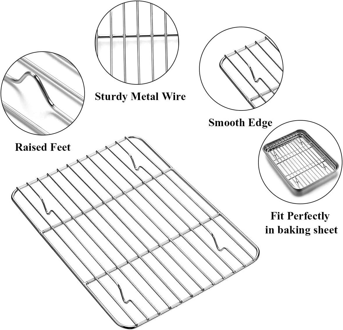 Stainless Steel Baking Sheet and Rack Set, 10 x 8 Inch