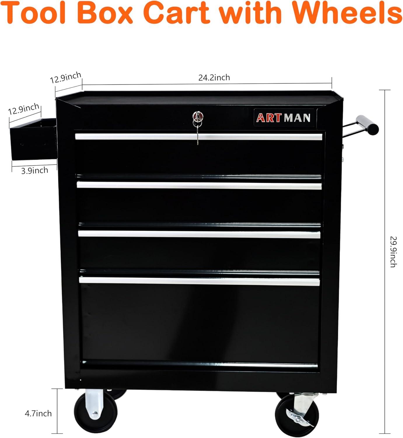 7 Drawers Tool Cart on Wheels,Multifunctional Rolling Tool Chest Tool Storage,Drawers Rolling Tool Trolley Organizer Tool Case for Garage, Warehouse, Workshop, Repair Shop (Silver)