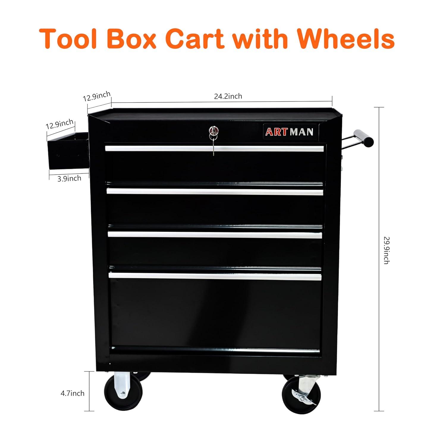 7 Drawers Tool Cart on Wheels,Multifunctional Rolling Tool Chest Tool Storage,Drawers Rolling Tool Trolley Organizer Tool Case for Garage, Warehouse, Workshop, Repair Shop (Silver)