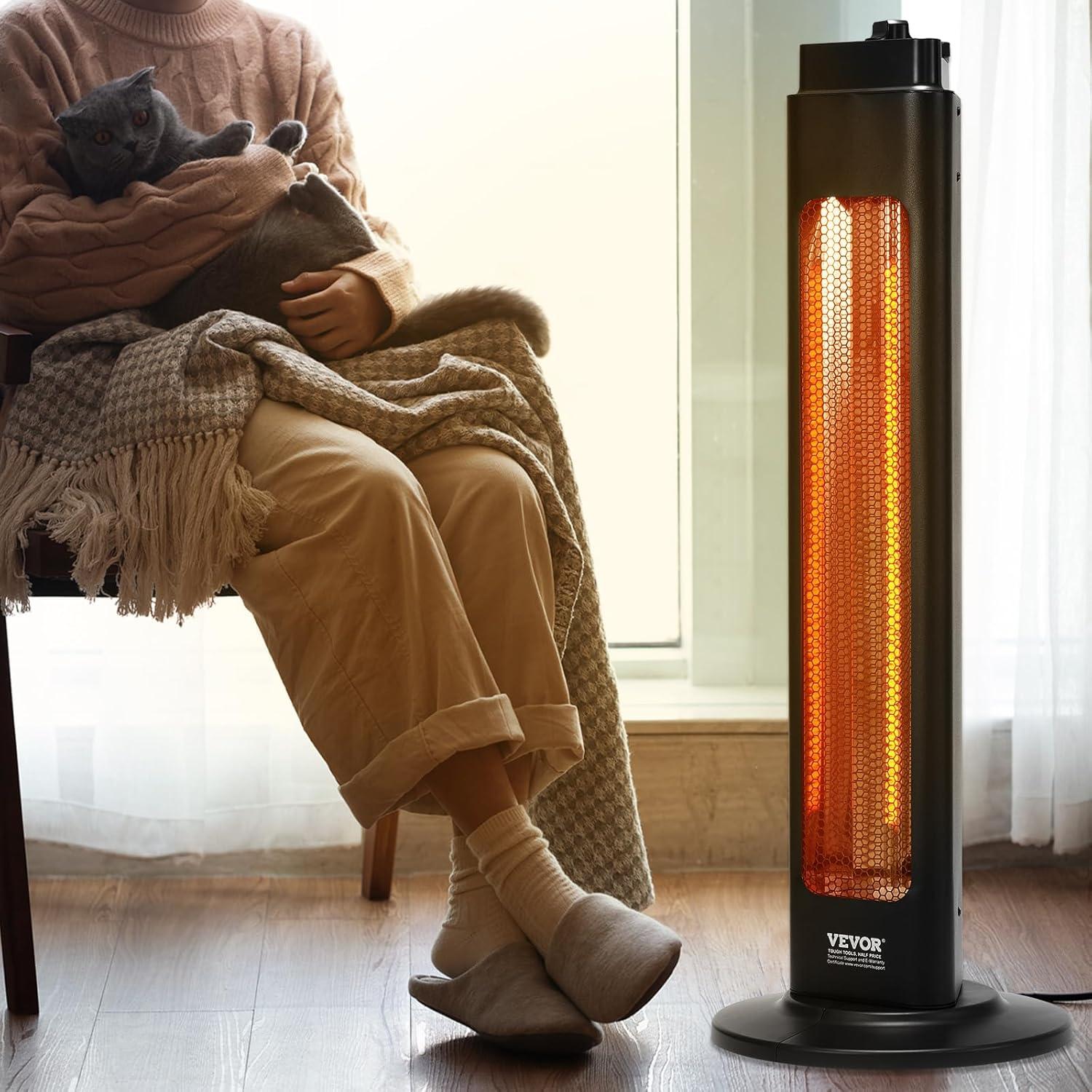 Black 31.5" Electric Infrared Convection Heater