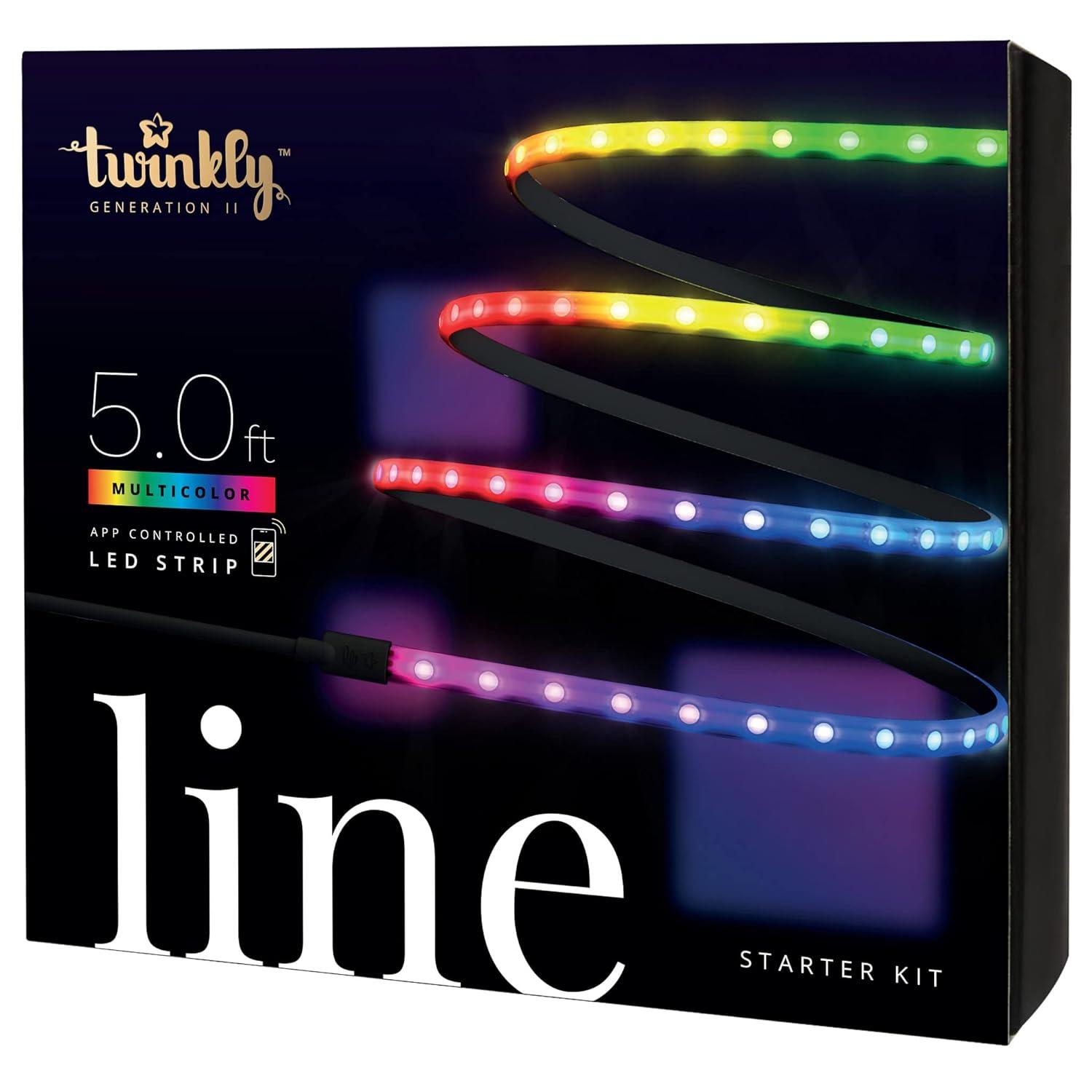 Twinkly Twinkly 5 Ft Adhesive Magnetic Multicolor Indoor Line Light Strip Extension Kit