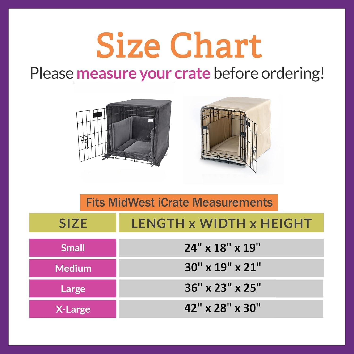 Pet Dreams 3-Piece Set Includes Dog Crate Cover, Dog Mat & Bumper Pad- Washable Kennel Bedding fits iCrate Dog Cages 24, 30, 36, 42 Inch Grey, Small, 24"