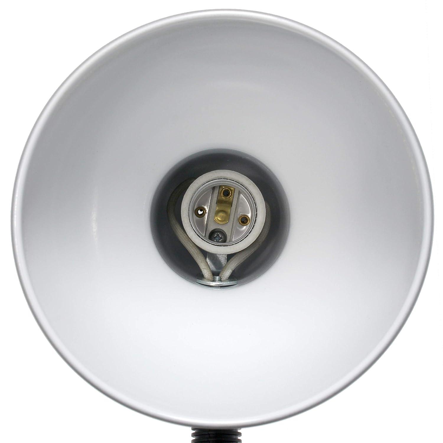 Basic Metal Desk Lamp with Flexible Hose Neck Silver - Simple Designs: ETL Listed, Adjustable, No Assembly Required