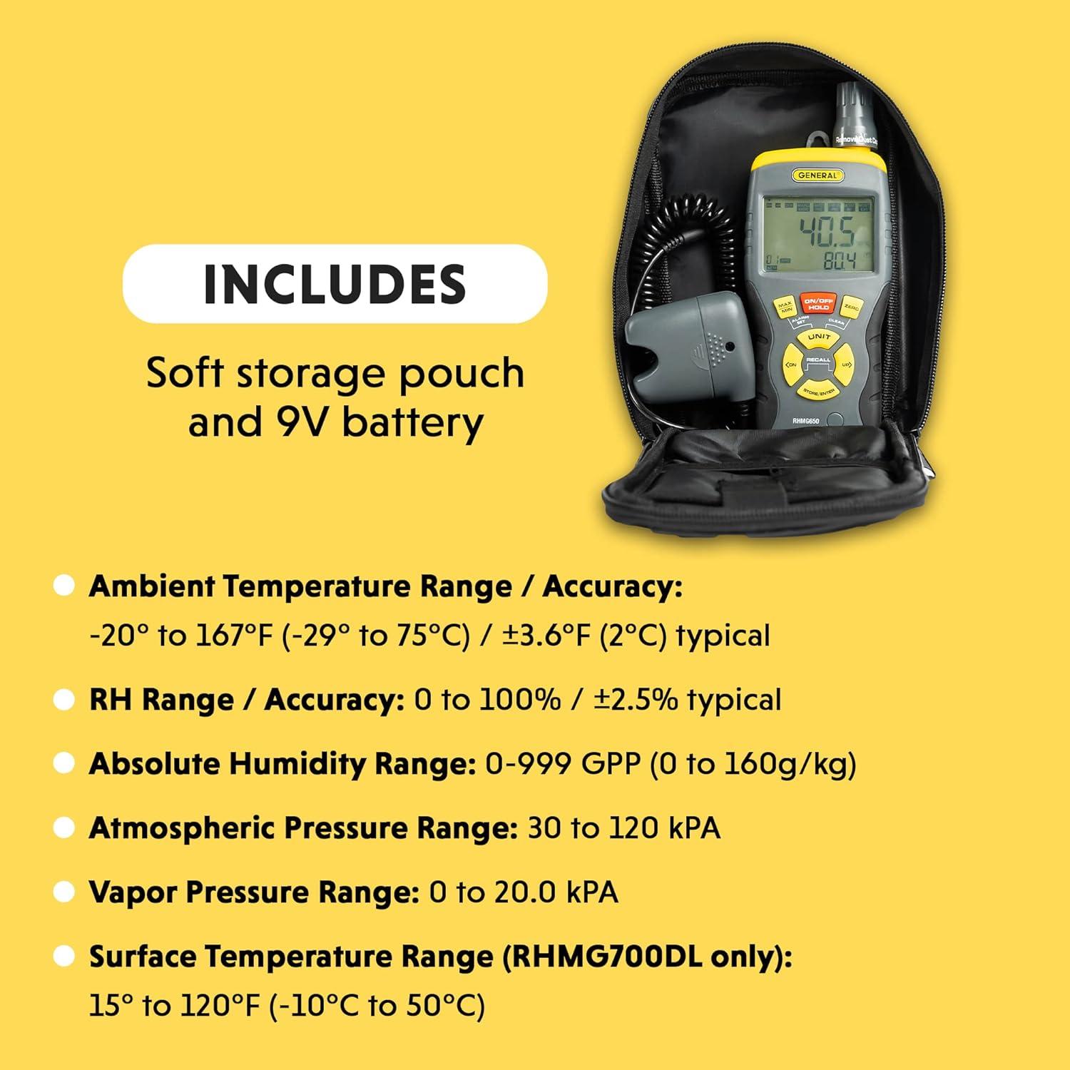 Digital LCD Thermo-Hygrometer with Pin/Pinless Moisture Meter