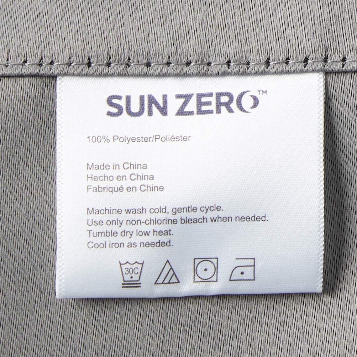 40"x120" Sun Zero Blackout Kenneth Energy Saving Grommet Curtain Panel Gray: Modern Thermal Insulated Noise Reduction