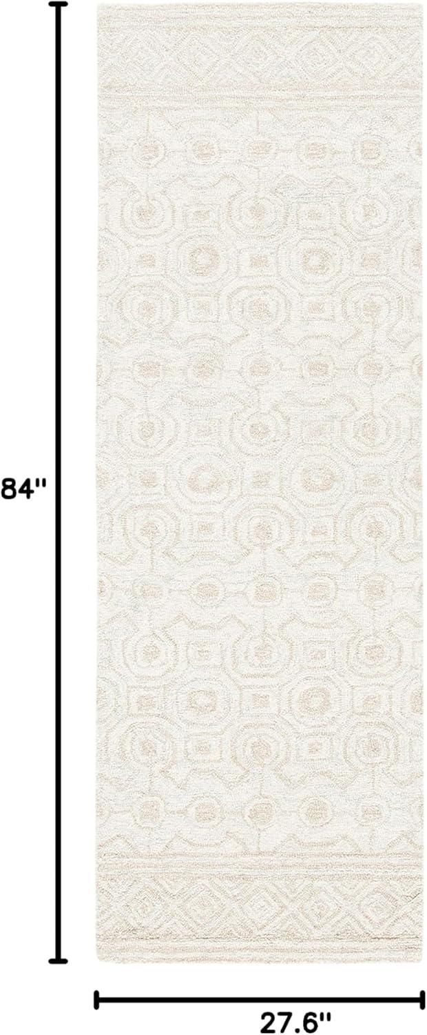 Micro-Loop MLP950 Hand Tufted Indoor Runner Rug - Ivory/Light Green - 2'3"x7' - Safavieh