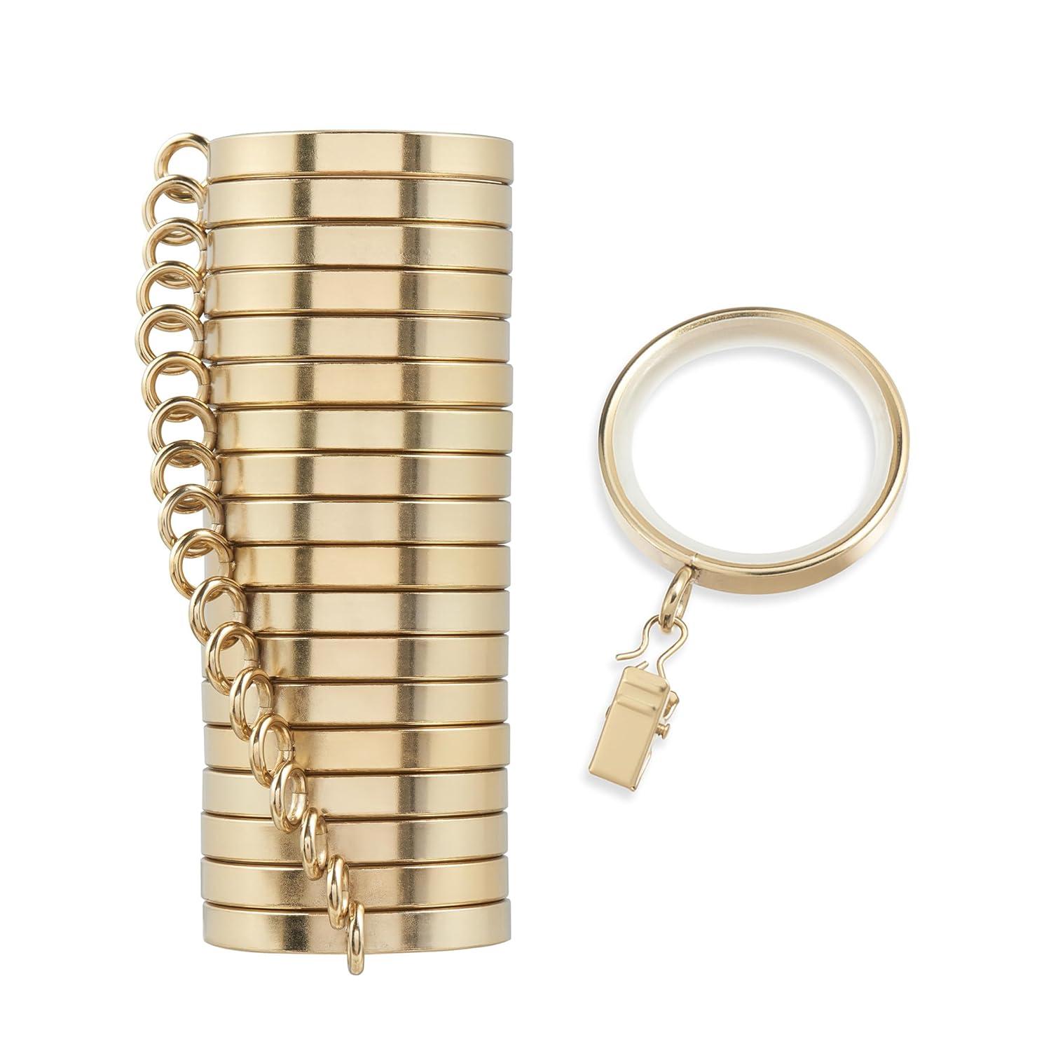 Cambria Designer Series 2 in. Premium Easy Glide Metal Curtain Rings with Smooth, Quiet Nylon Inserts