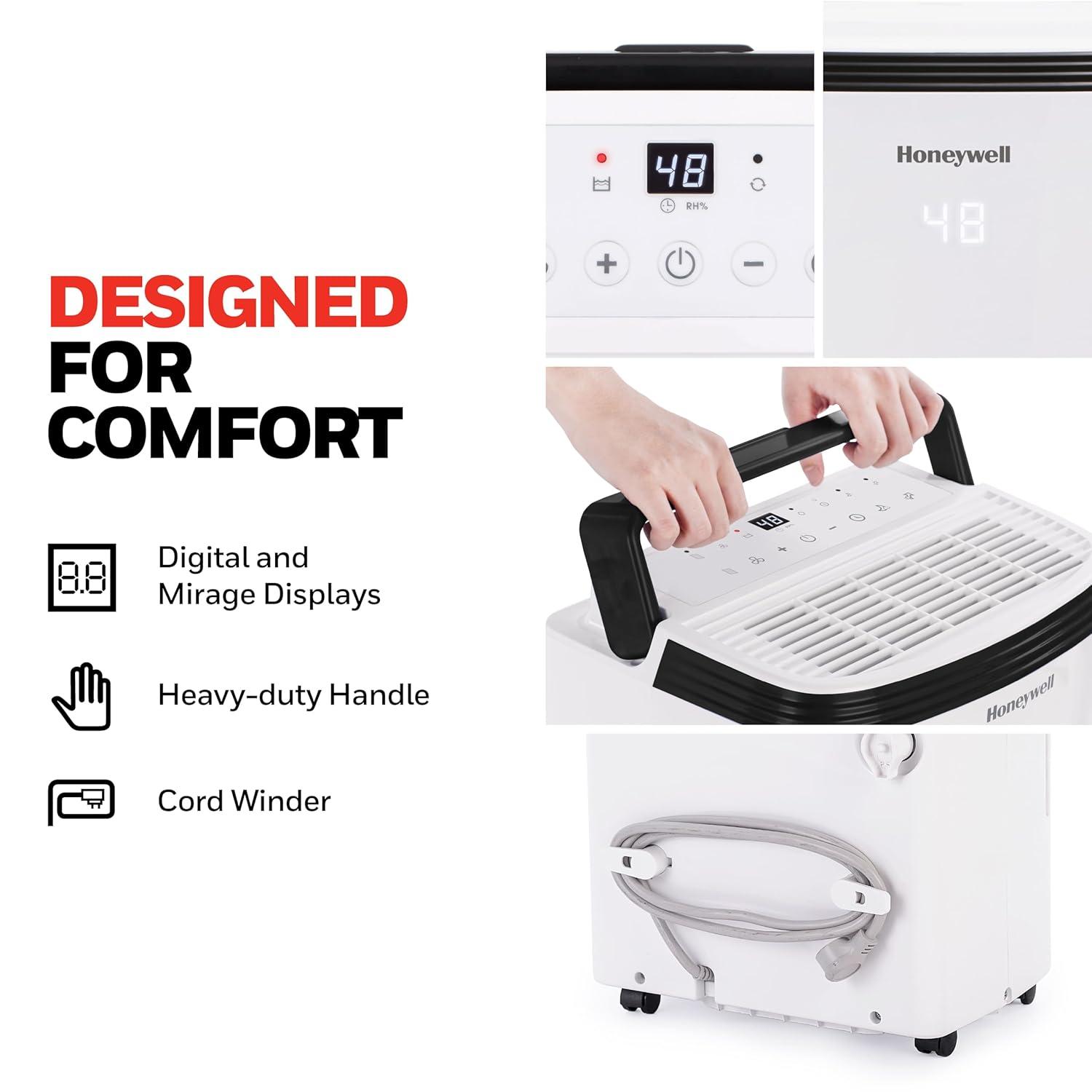 Honeywell Honeywell 50 Pints Per Day Dehumidifier With Built-in Pump for Rooms Up to 4000 Sq Ft