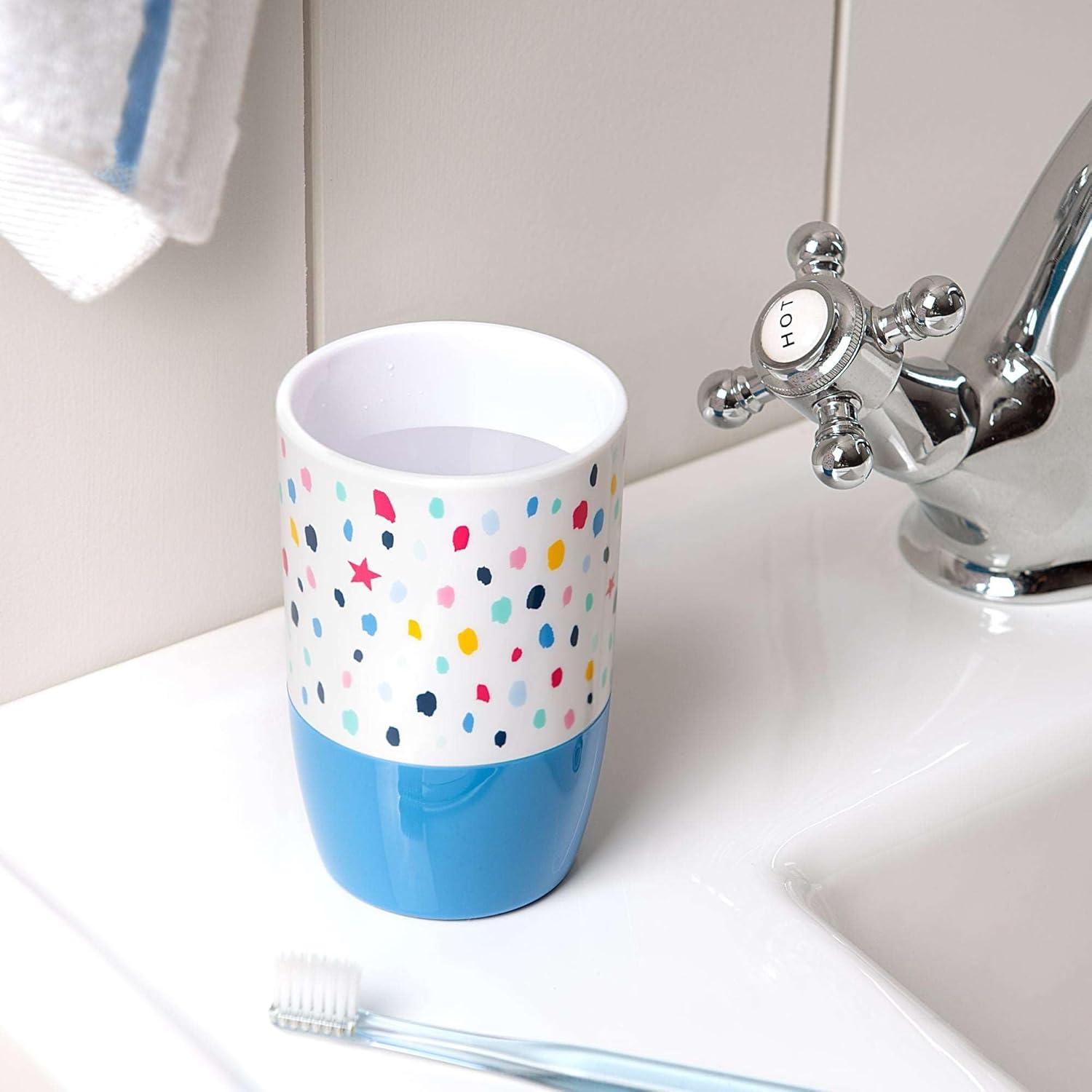 Multicolor Confetti Dot 4-Piece Plastic Bathroom Accessory Set