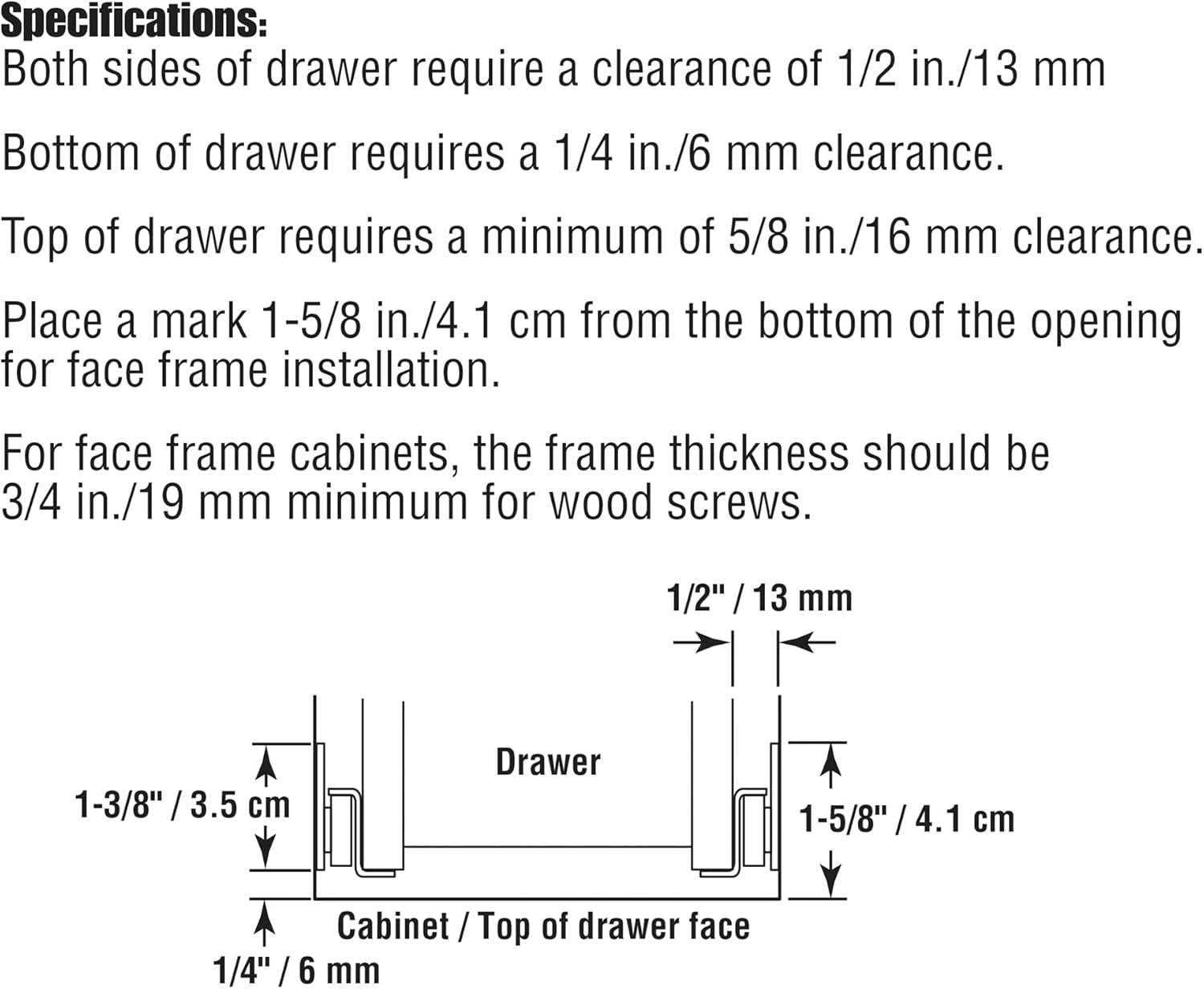 Prime-Line Drawer Slide Kit  Replace Drawer Track Hardware  Self-Closing Design Fits Most Bottom/ Side-Mounted Drawer Systems 17-3/4 In. Steel Tracks, Plastic Wheels, White (1 Pair)