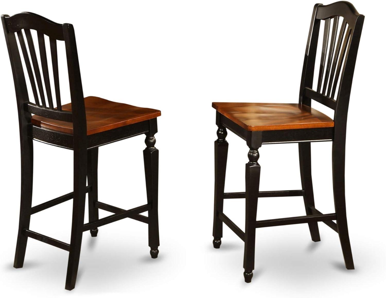 Black and Cherry Square Pub Table with 4 Slatted Chairs