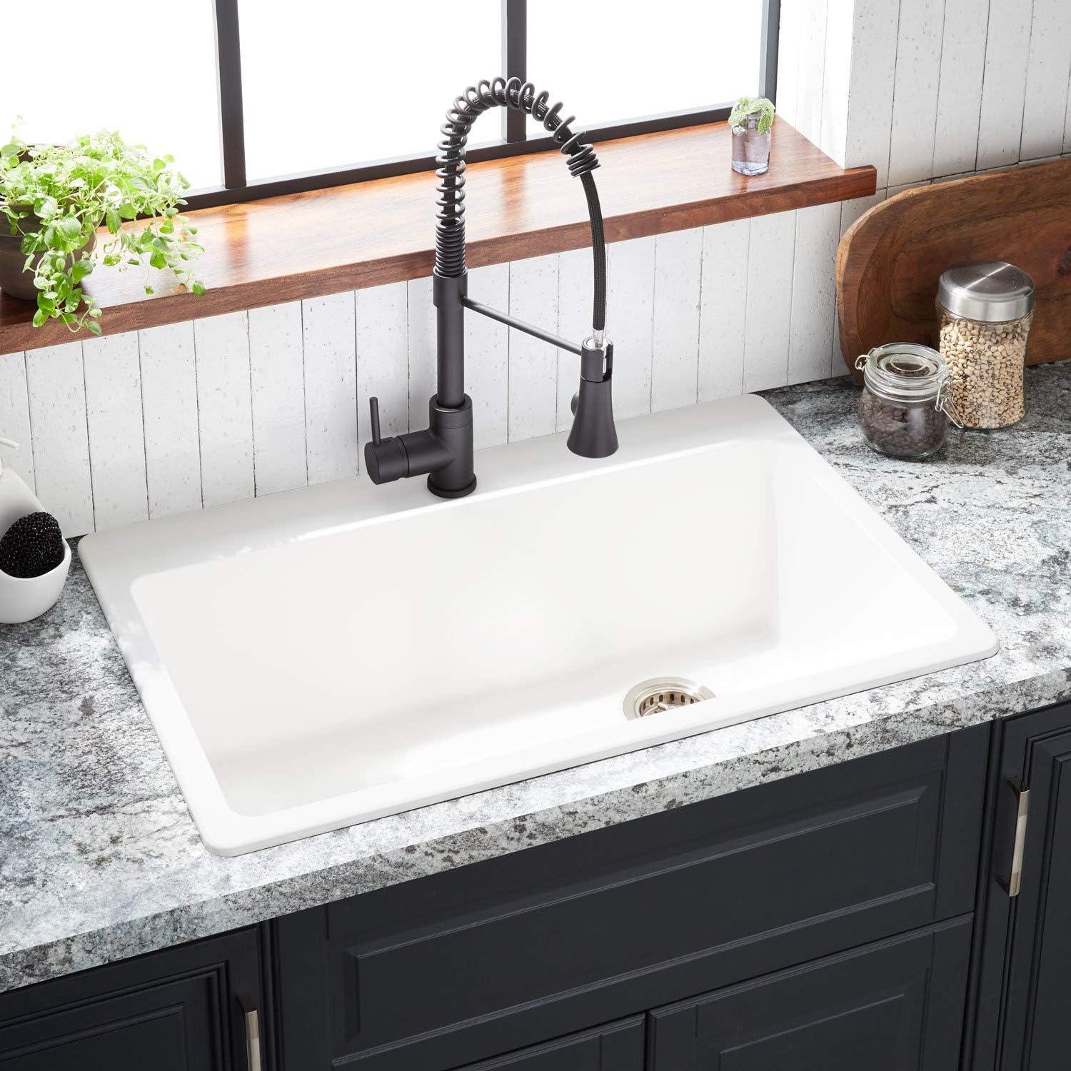 Signature Hardware Totten 33'' Single Bowl Granite Undermount Kitchen Sink