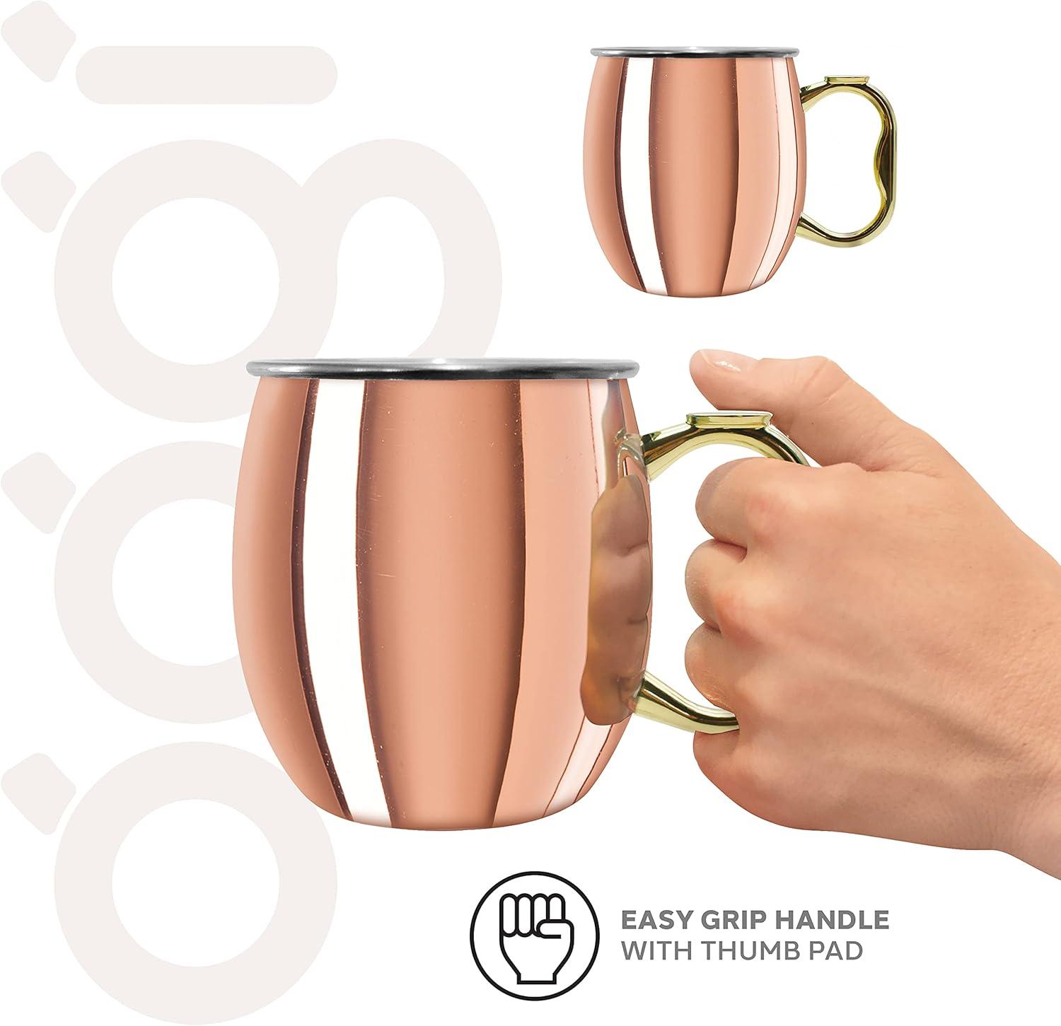 Oggi Barware 2 Piece 20 Oz Stainless Steel Moscow Mule Mug Set (Set of 2)