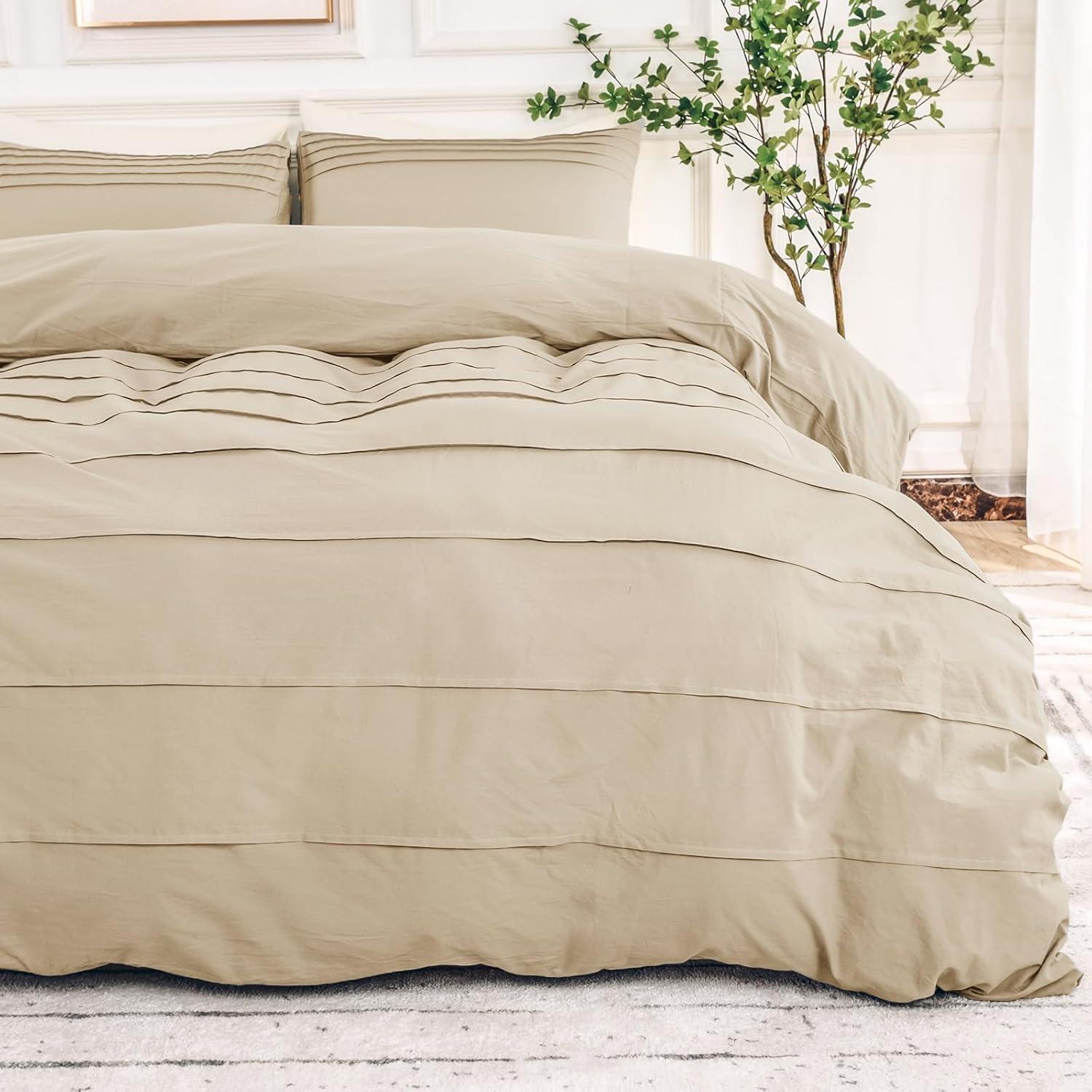 Queen Organic Cotton Green Duvet Cover Set