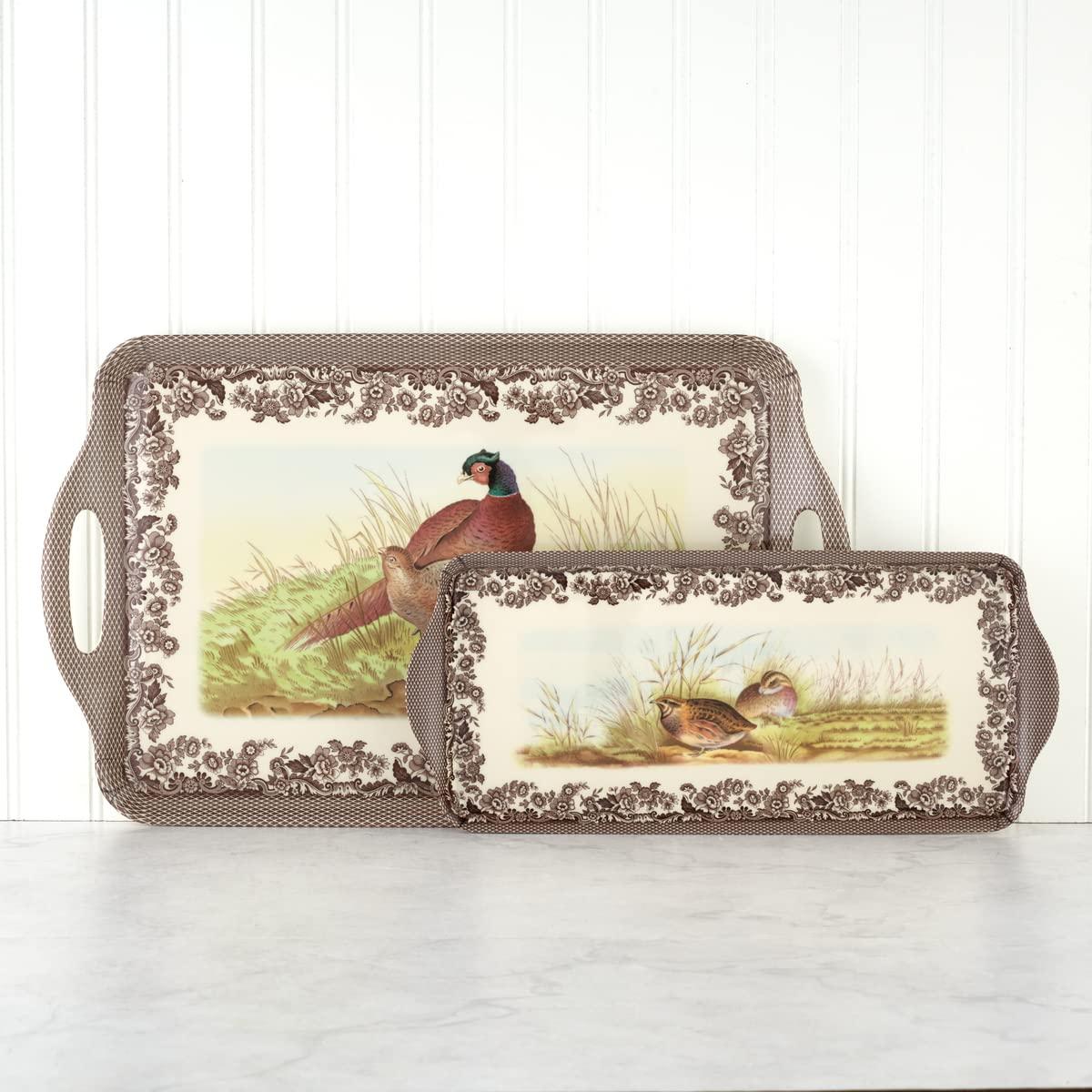 Pimpernel Pimpernel Woodland Large Melamine Hndld Tray 18.9 X11.6"