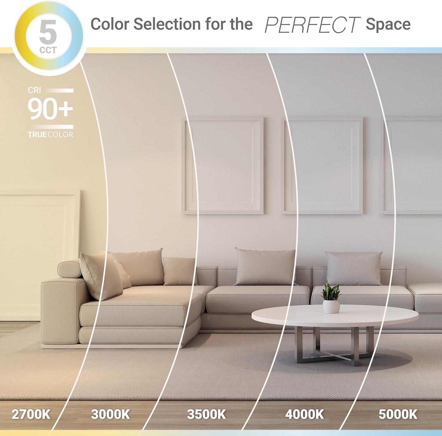 NUWATT 5/6 in. 5CCT Selectable Remodel 15W Retrofit Disk Light E26 Base LED Recessed Lighting Kit 6PK NW-R-DSK-6-15W-5CT-6P