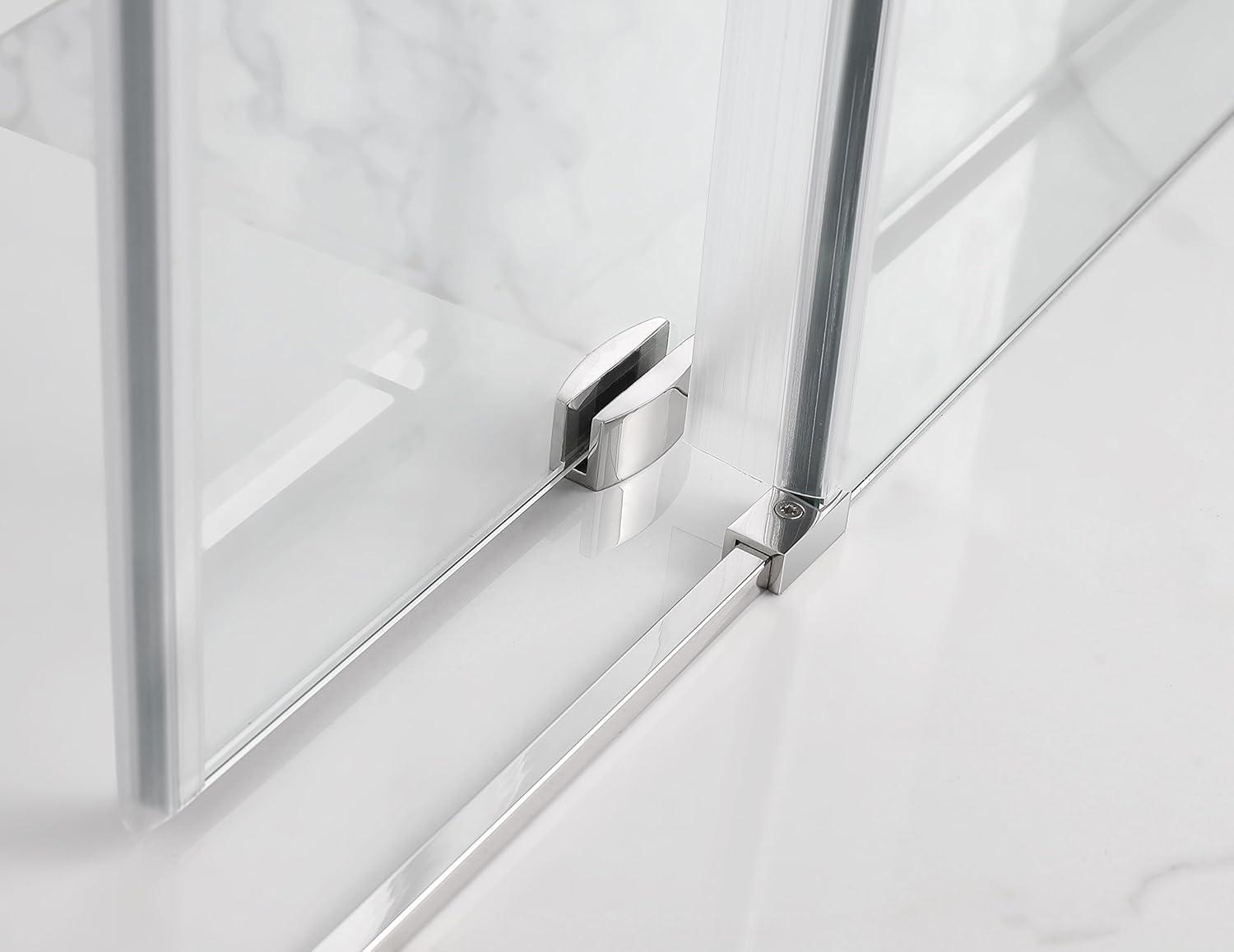 Coraline XL 44" - 48" W x 36" D x 80" H Frameless Rectangle Sliding Shower Enclosure