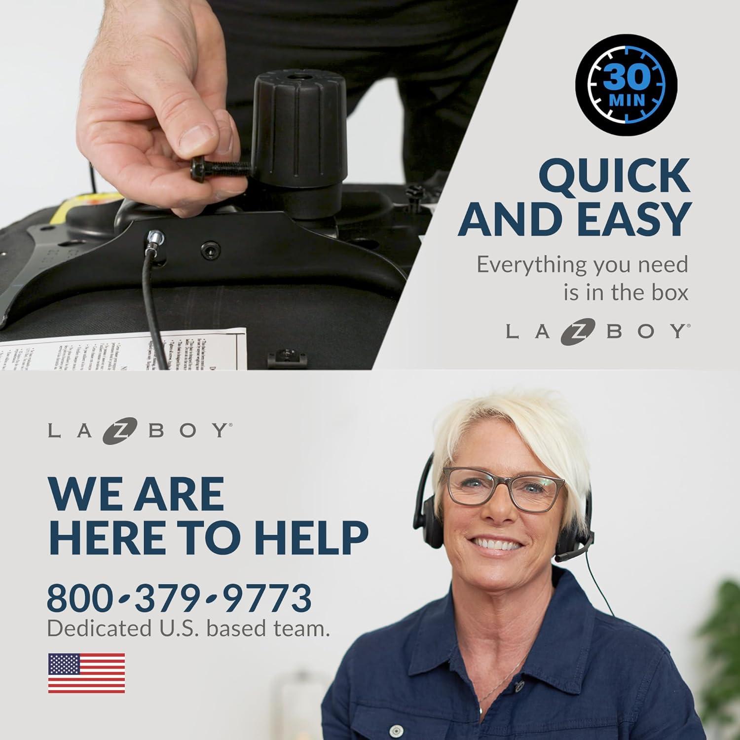 La-Z-Boy La-Z-Boy® Nova Executive Office Chair, Patented AIR Ergonomic Support Technology®, High-Back Premium Comfort & Support, Vegan PU Leather