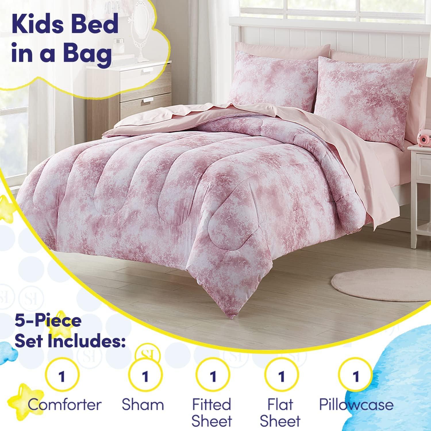 Kids Waterbury Bed in a Bag 5 Piece Comforter, Sham & Sheet Set Twin