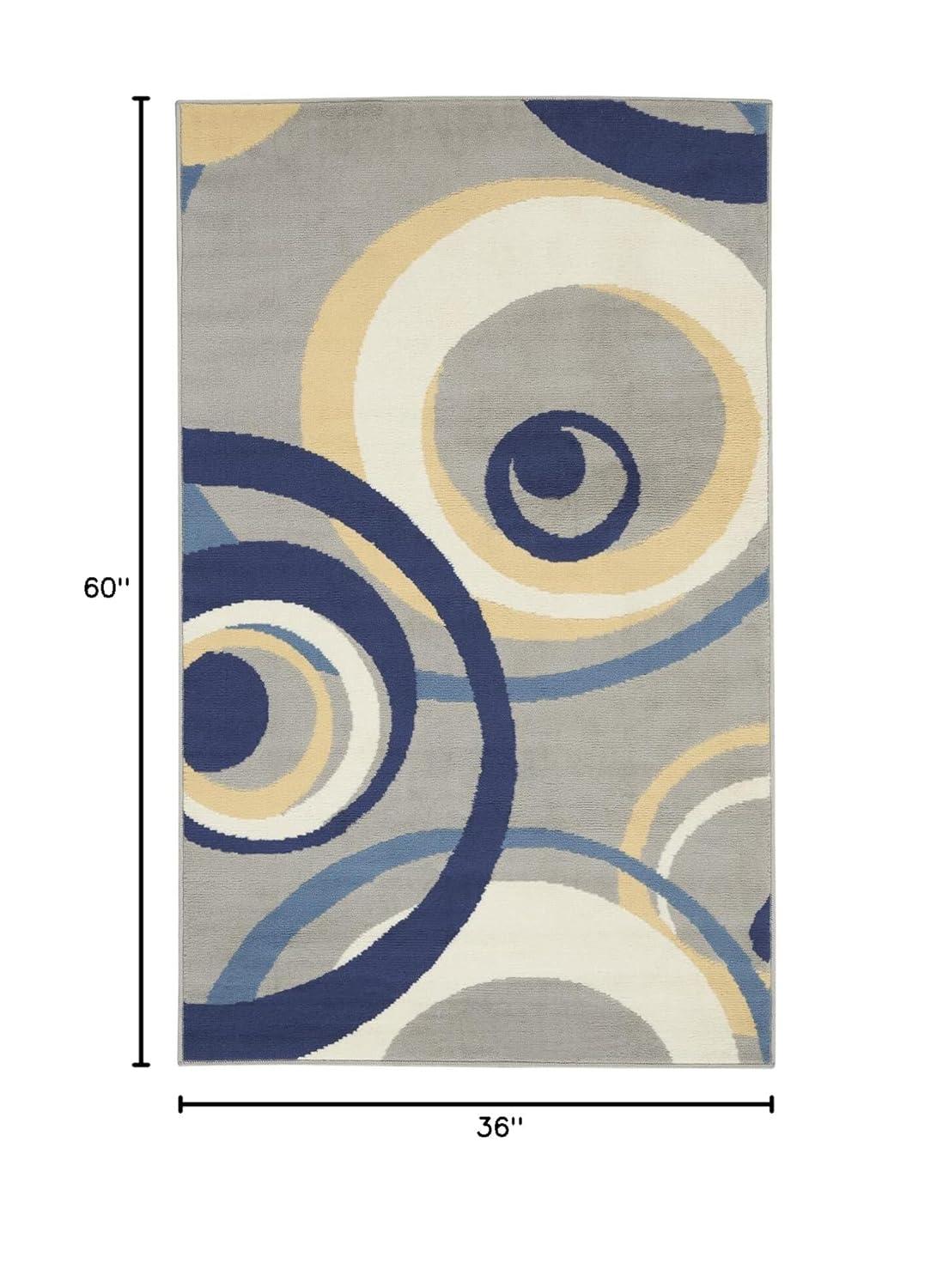 Nourison Grafix GRF21 Indoor only Area Rug - Grey 3' x 5'