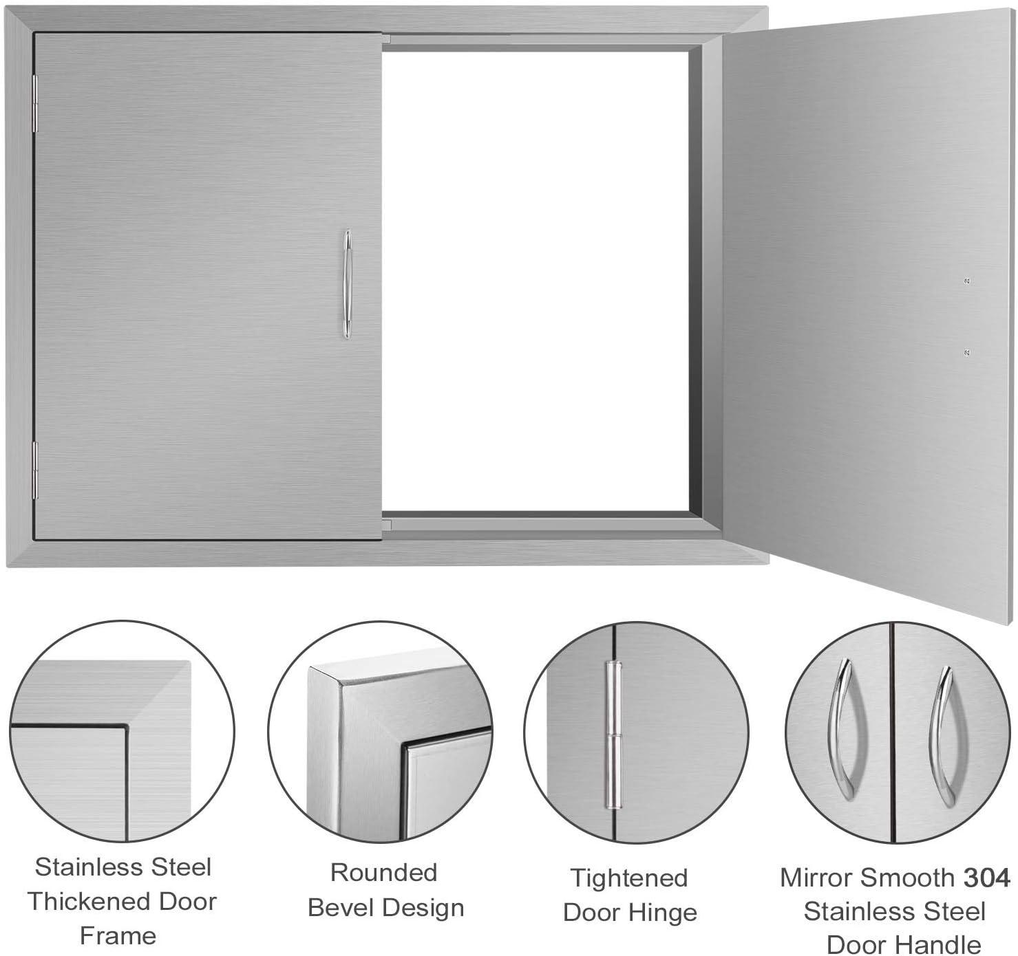 Stainless Steel Double Door Outdoor Kitchen Access Panel