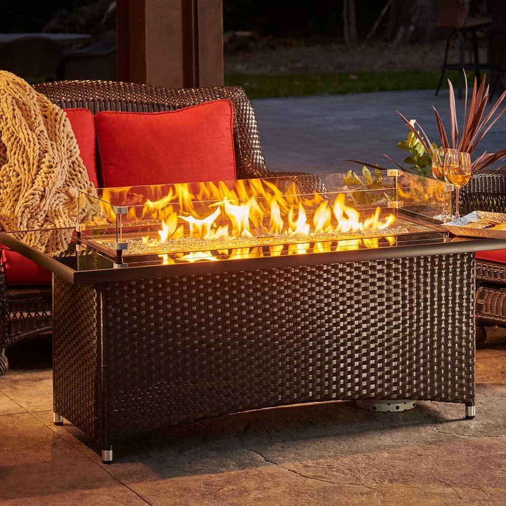 Montego 23.5" H x 59.25" W Outdoor Fire Pit Table with Lid