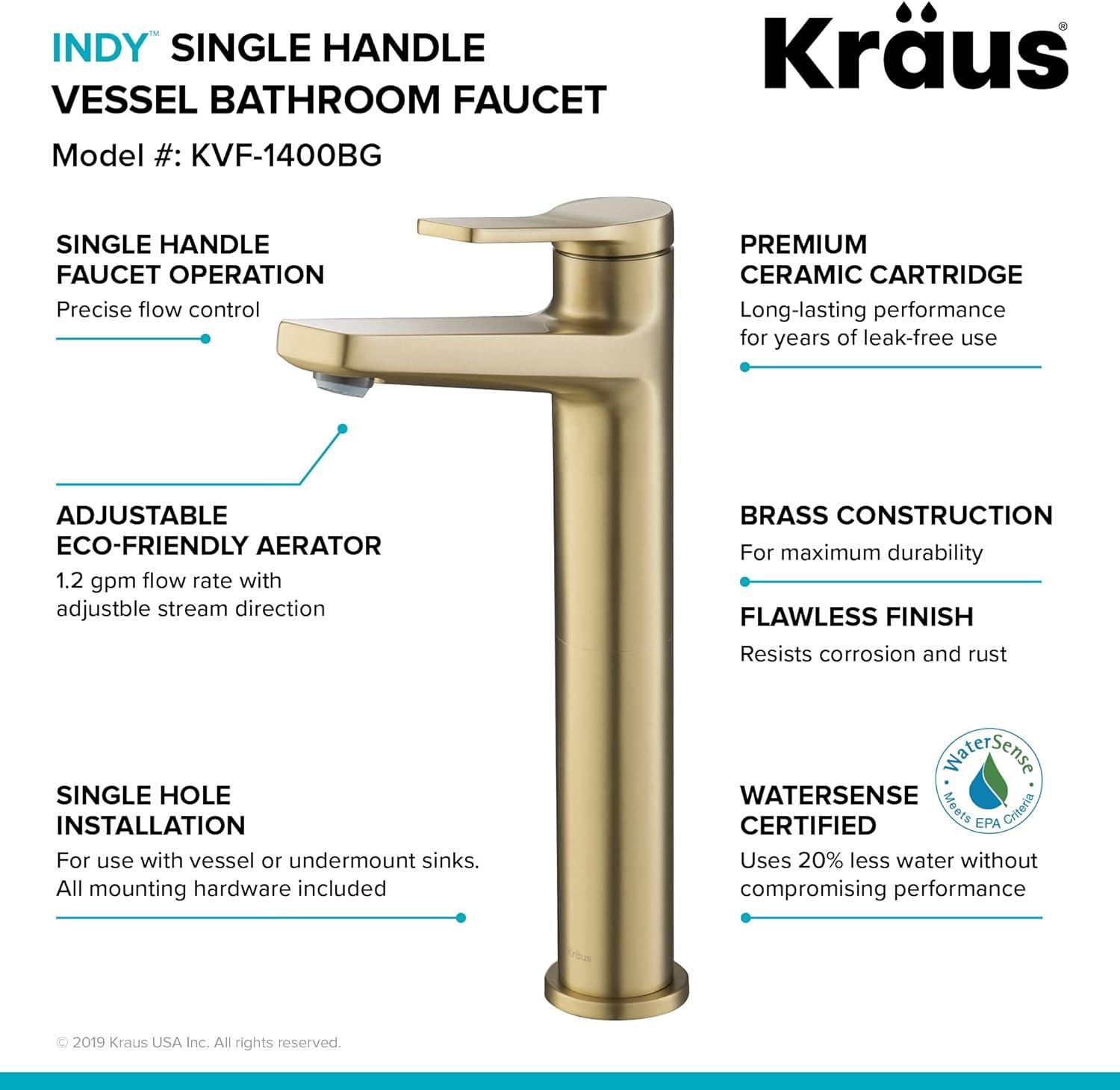 Indy Single Hole Bathroom Faucet