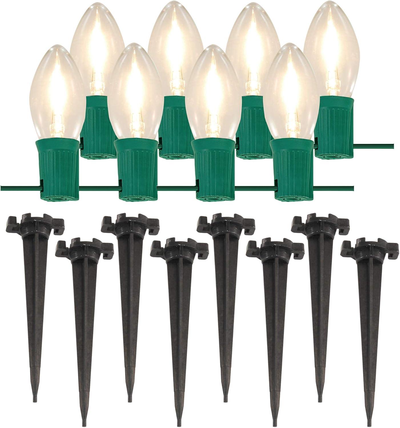 192'' Green LED Pathway Lights with Stakes Multipack