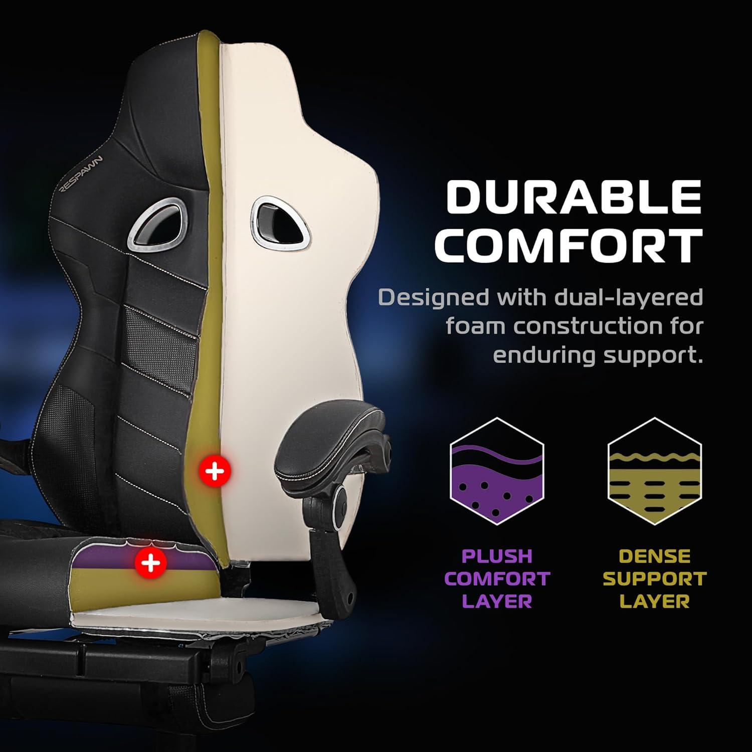 Respawn RESPAWN 110 Pro Gaming Chair - Gaming Chair with Footrest, Reclining Gaming Chair, Video Gaming Computer Desk Chair, Adjustable Desk Chair, Gaming Chairs For Adults With Headrest Pillow