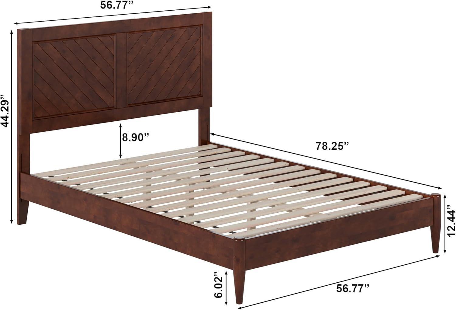 AFI Furnishings Berkshire Twin Solid Wood Low Profile Platform Bed in Walnut