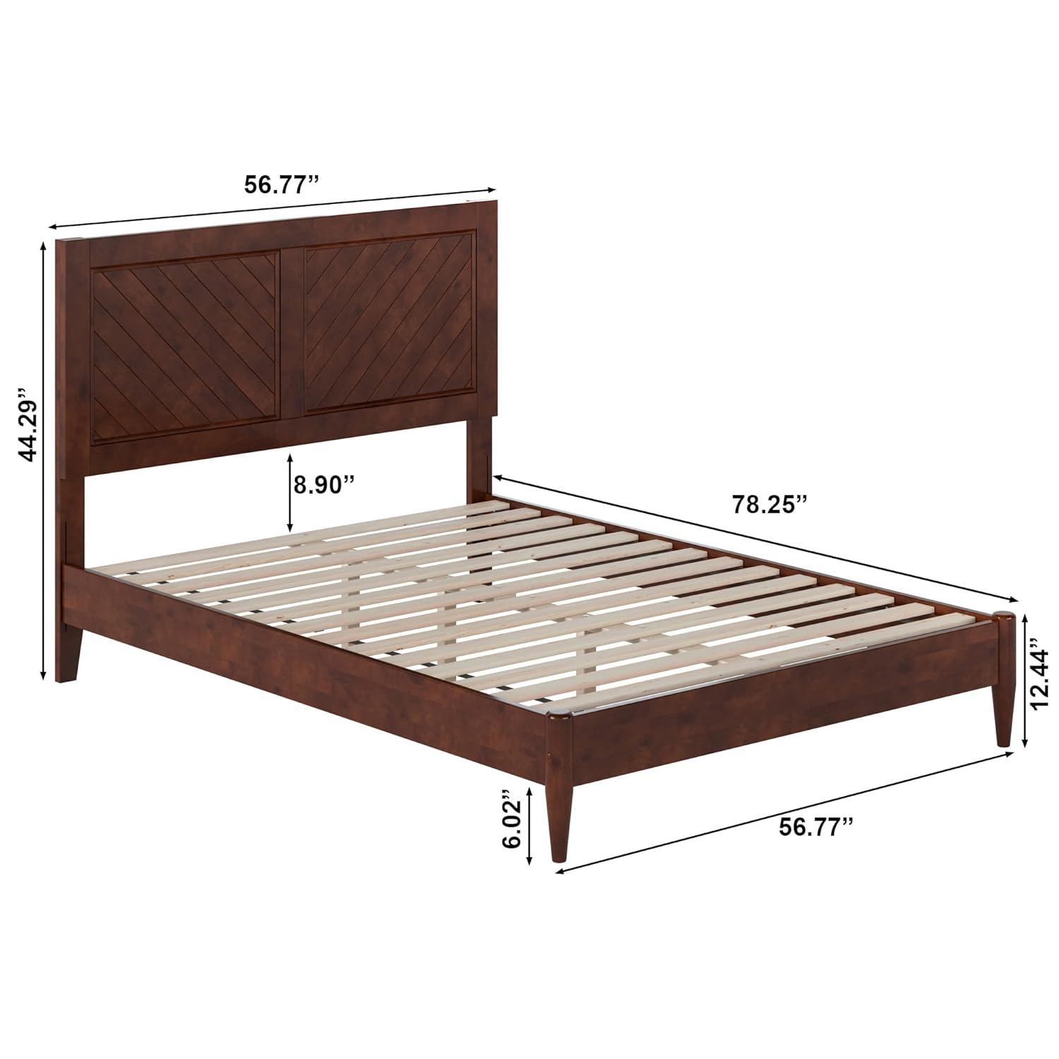 AFI Furnishings Berkshire Twin Solid Wood Low Profile Platform Bed in Walnut