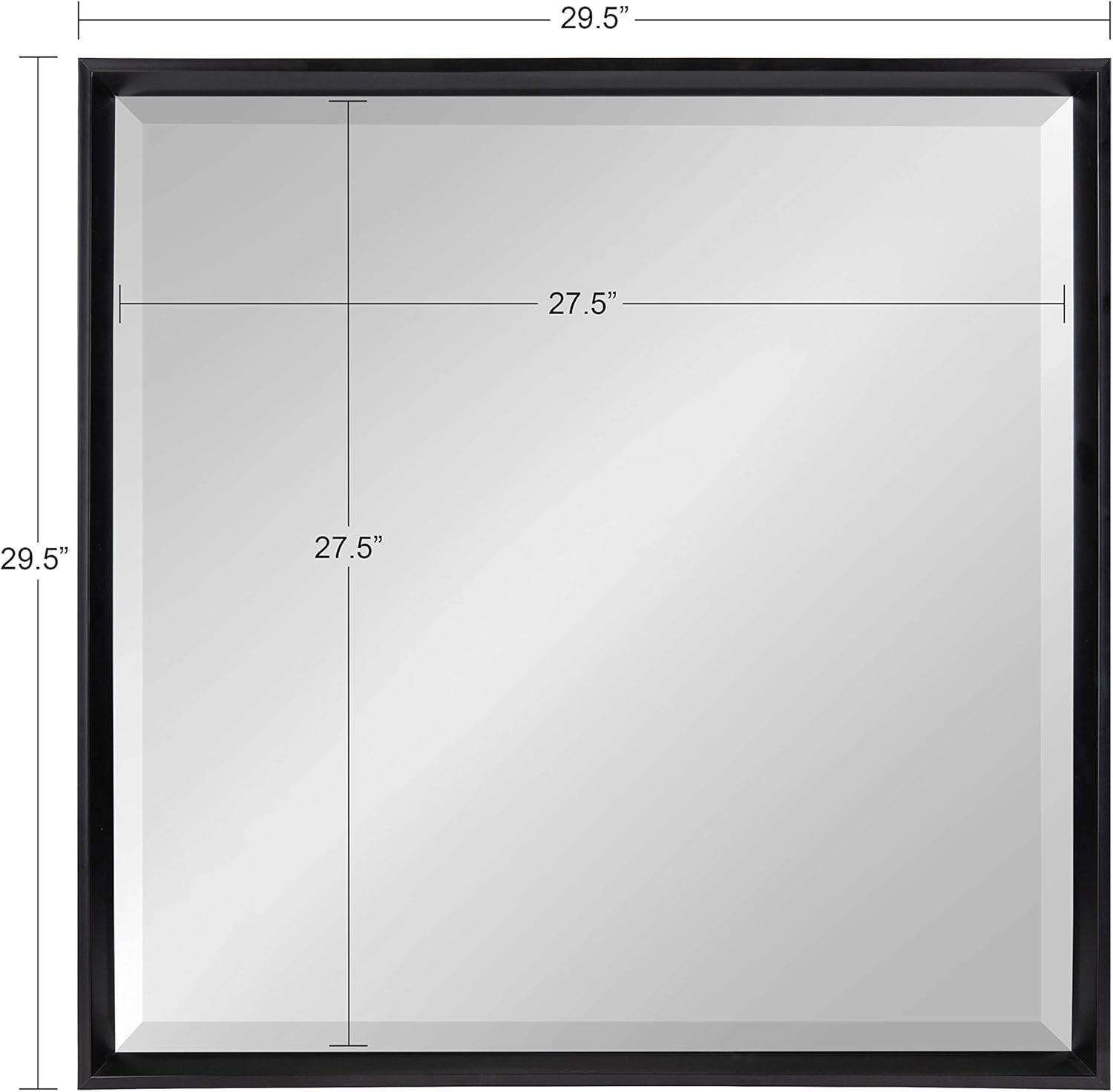 29.5" x 29.5" Calder Square Wall Mirror Black - Kate & Laurel All Things Decor: Modern Style, No Assembly, Wall Mounted