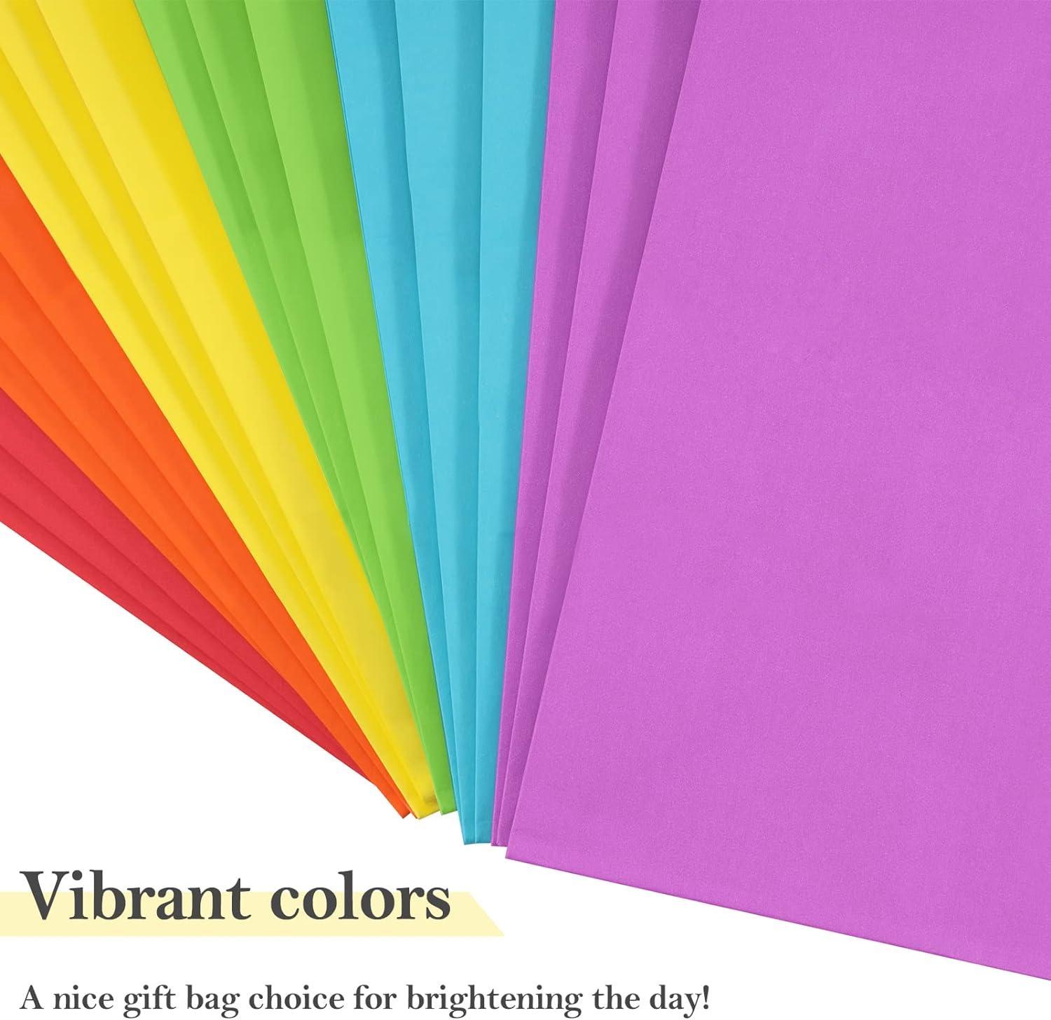 BagDream 24 Pack Rainbow Gift Bags with Handles, 6 Colors Small Party Favor Bag Goodie Bags for Kids Birthday, Party Favors, Birthdays & Celebrations, 5.25x3.75x8"